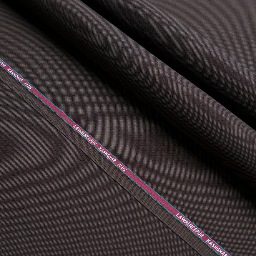 Bird Eye Textured Dark Brown Kashghar Plus Winter Shalwar Kameez Fabric - Image 3