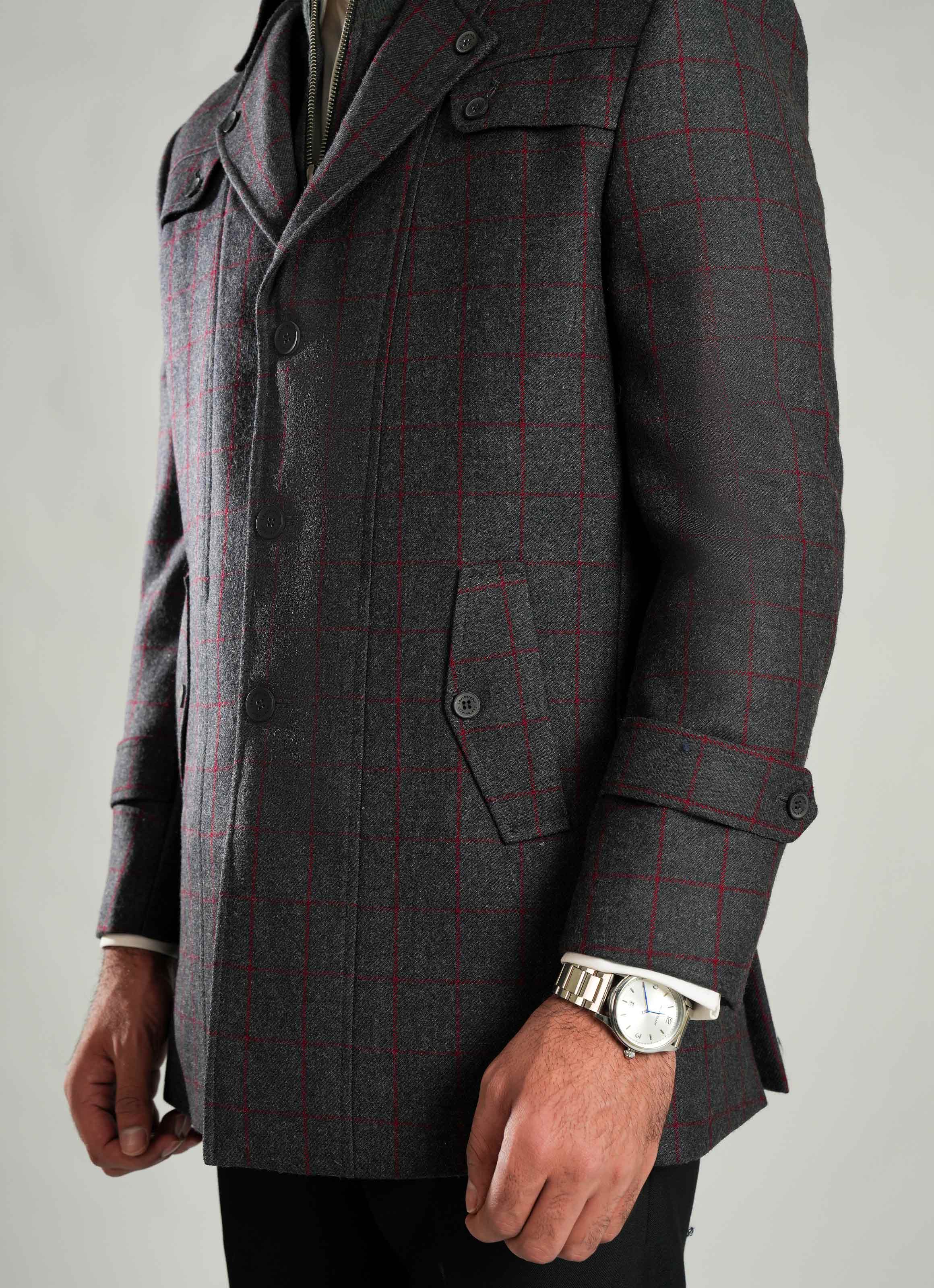 Double Jacket - Worsted Tweed Medium Grey - Image 3