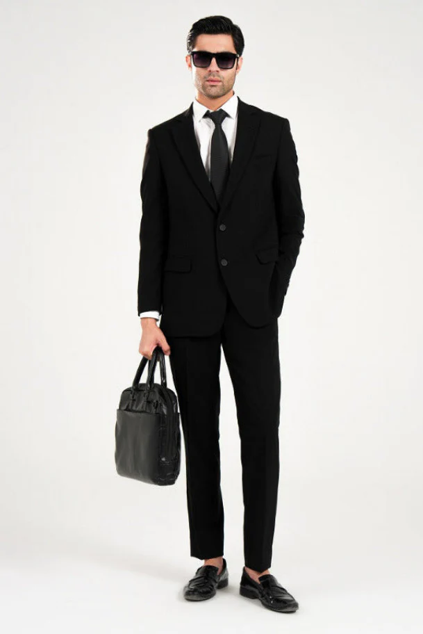 Exotic Black Featherlite 2-Piece Suit