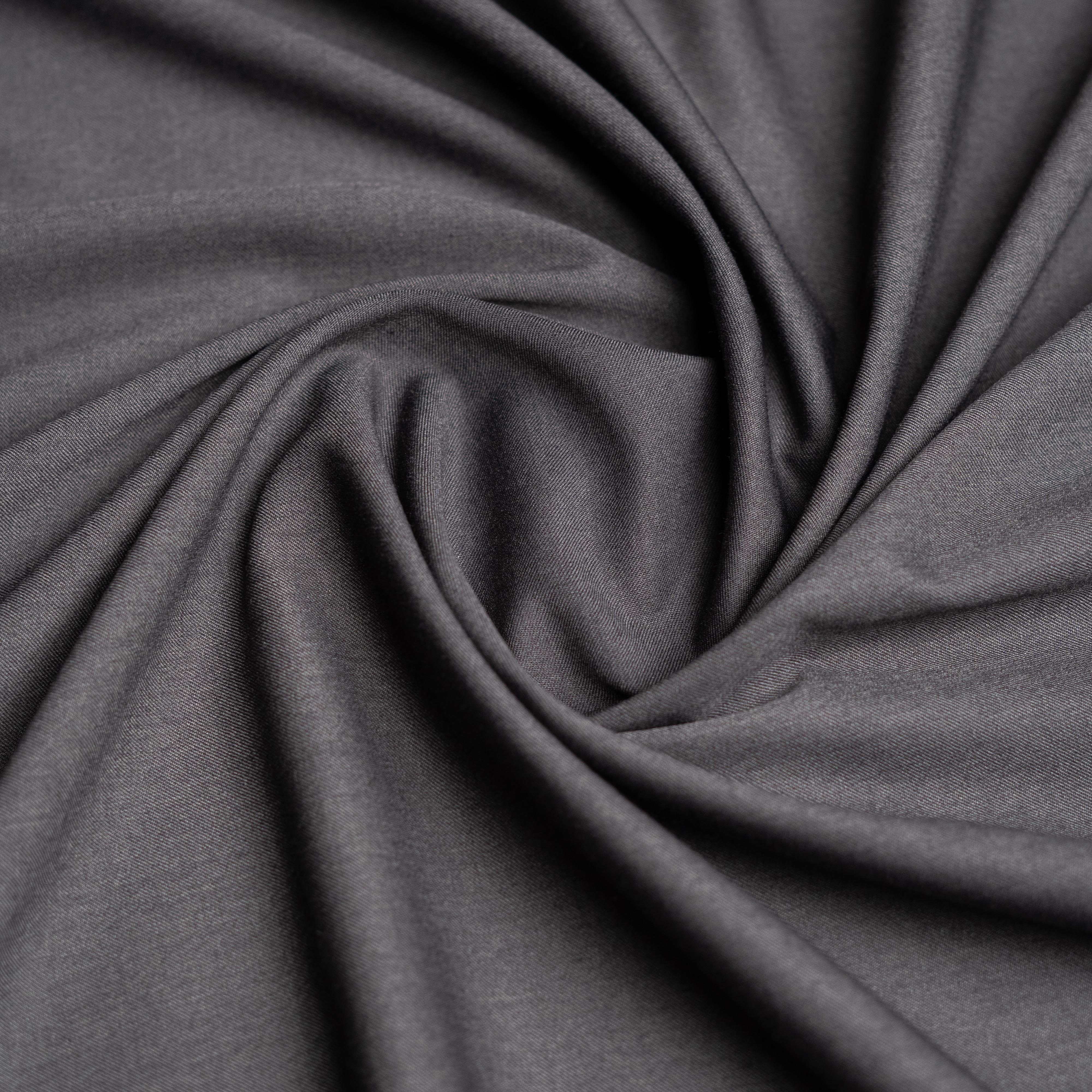 Grey Plain Wool Blend, Estash Suiting Fabric - Image 2