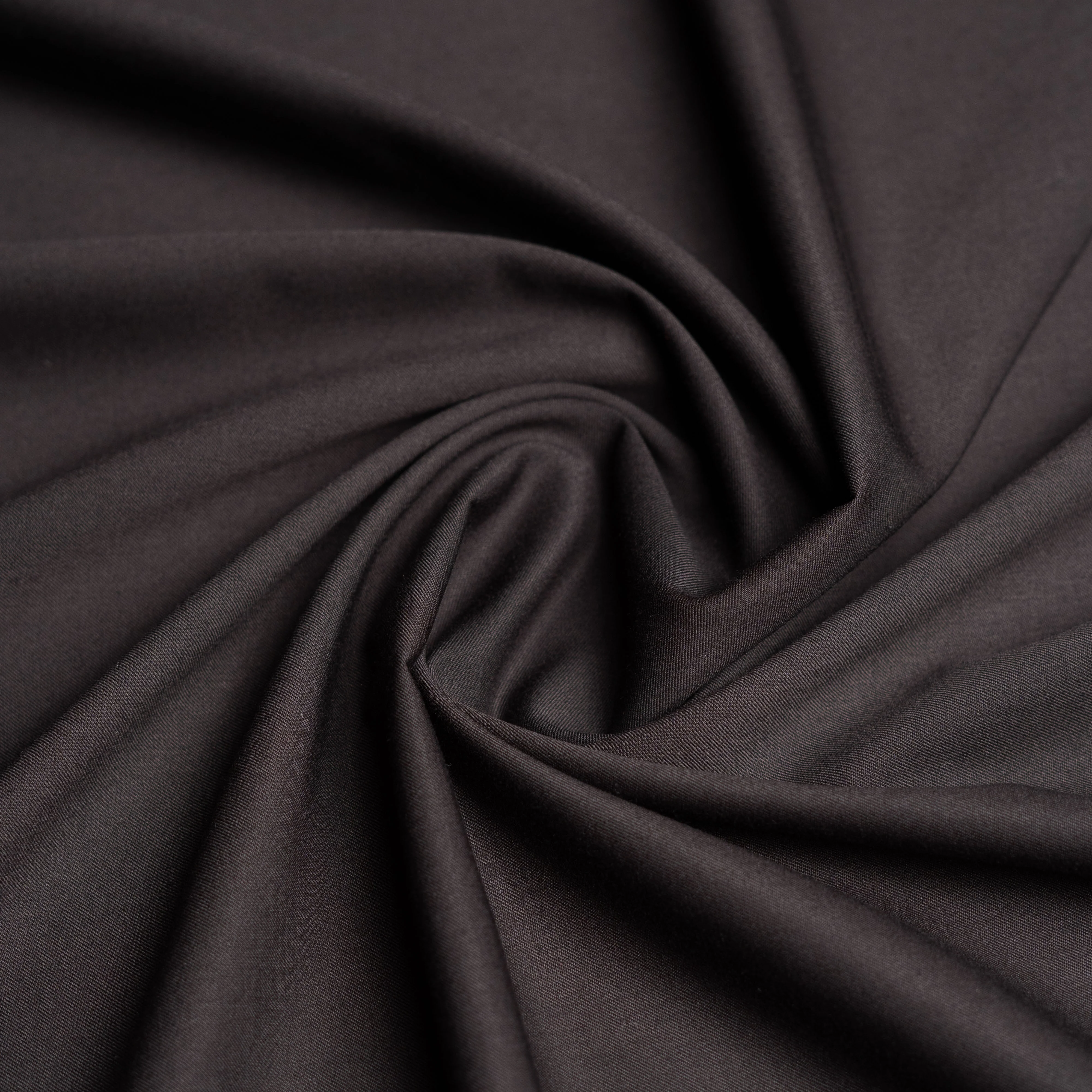 Chocolate Brown Plain Wool Blend, Estash Suiting Fabric - Image 2