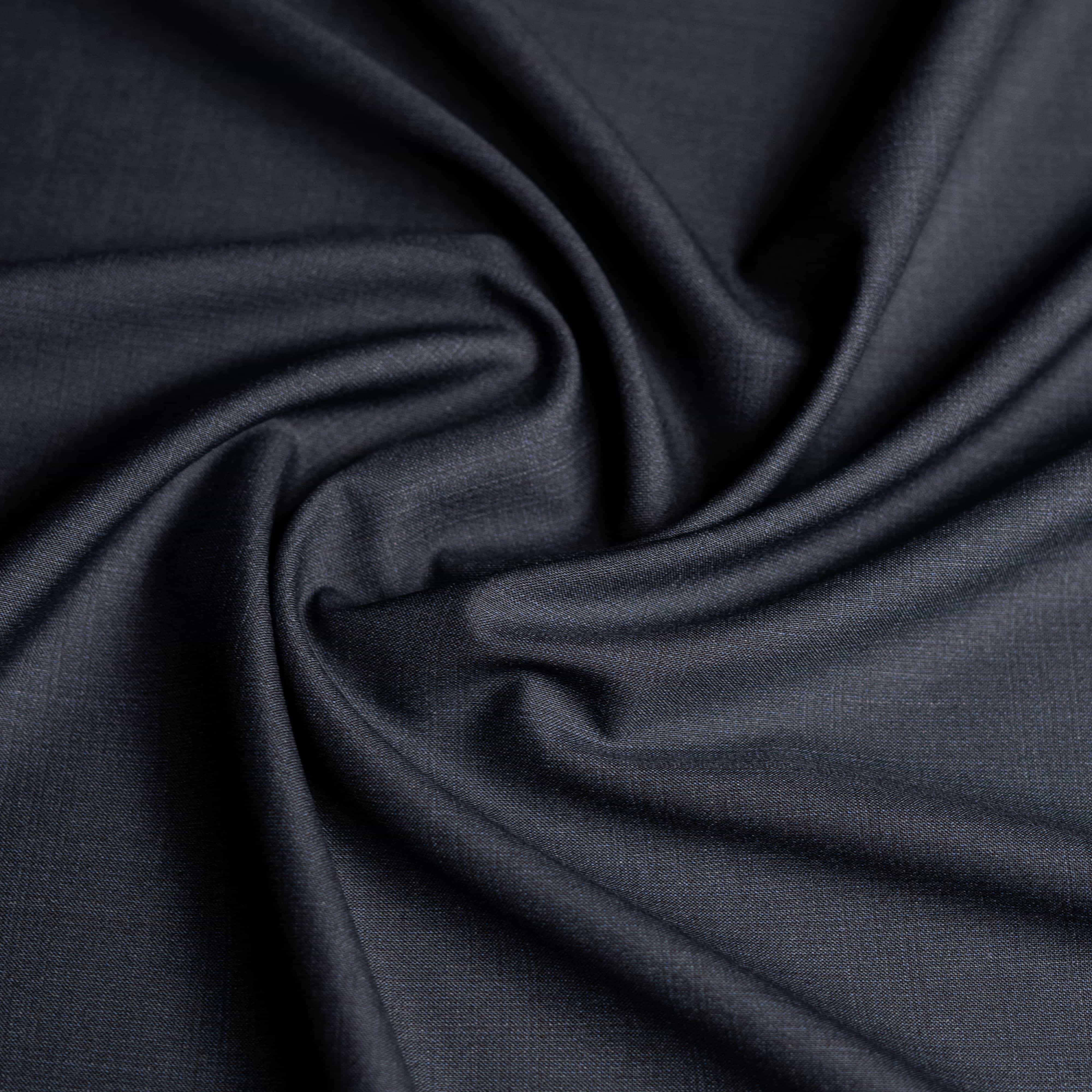 Bluish Grey Self Glen Plaid Checks Wool Blend, Featherlight Suiting Fabric - Image 2