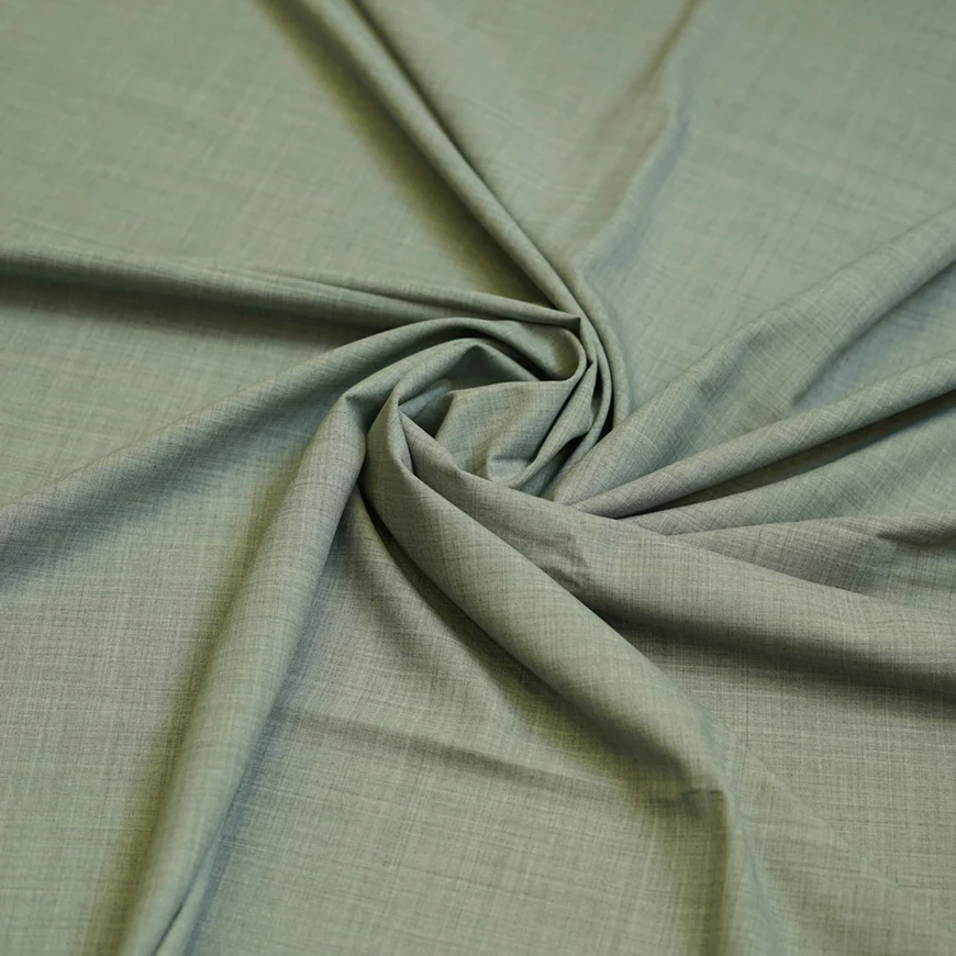 Grey Plain Wool Blend, Featherlight Suiting Fabric - Image 3