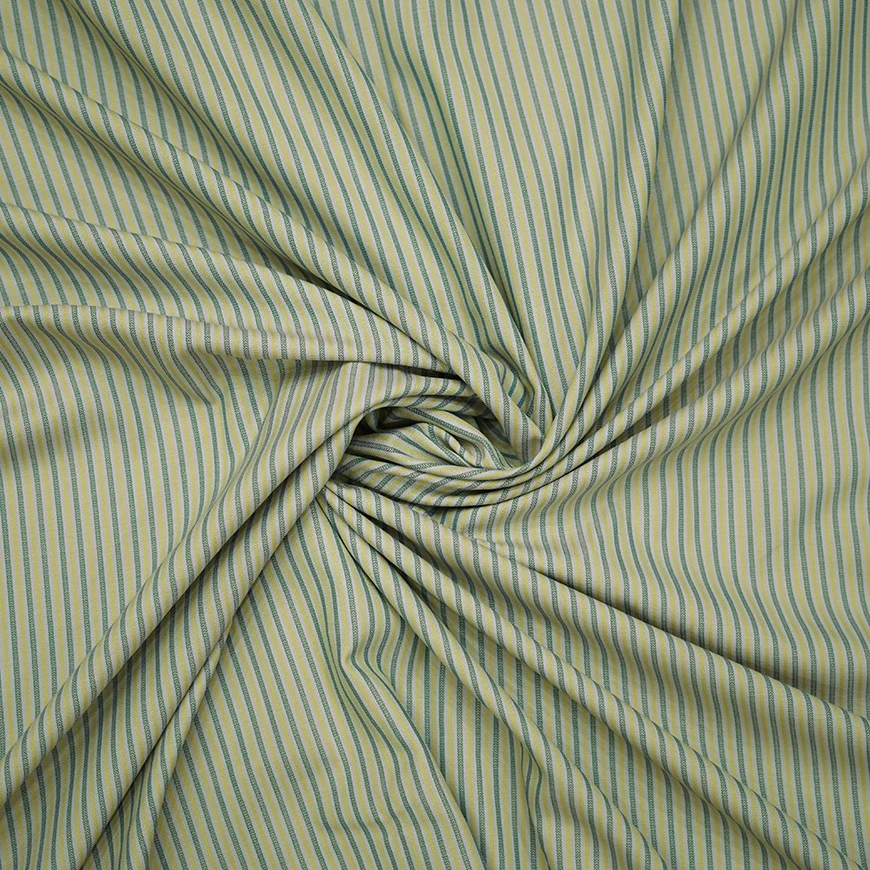 Lyla Light Green Striped Winter Fabric
