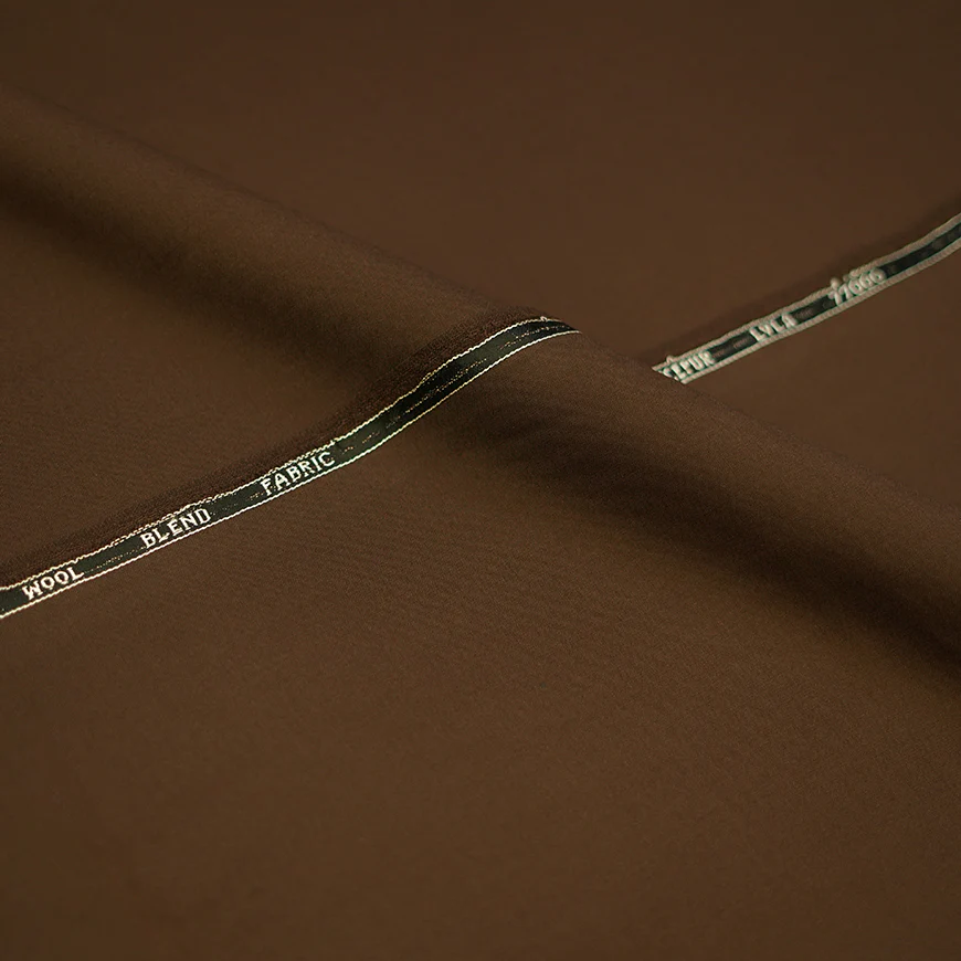 Lyla Dark Brown Winter Fabric - Unstitched - Image 2
