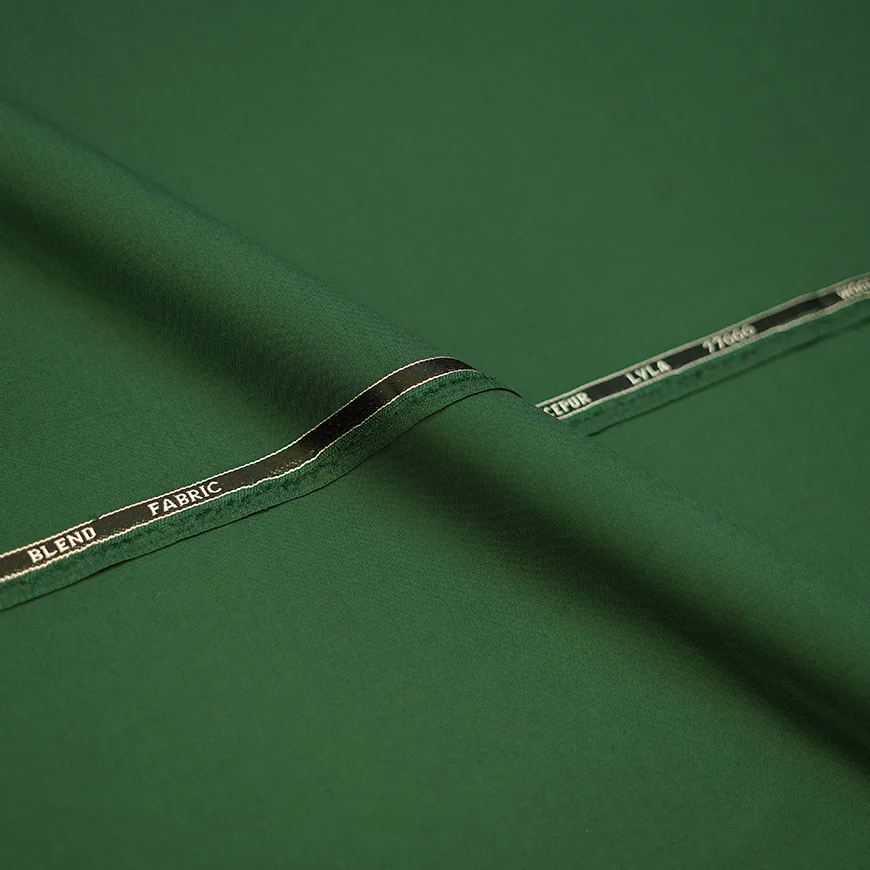 Lyla Dark Green Winter Fabric - Unstitched