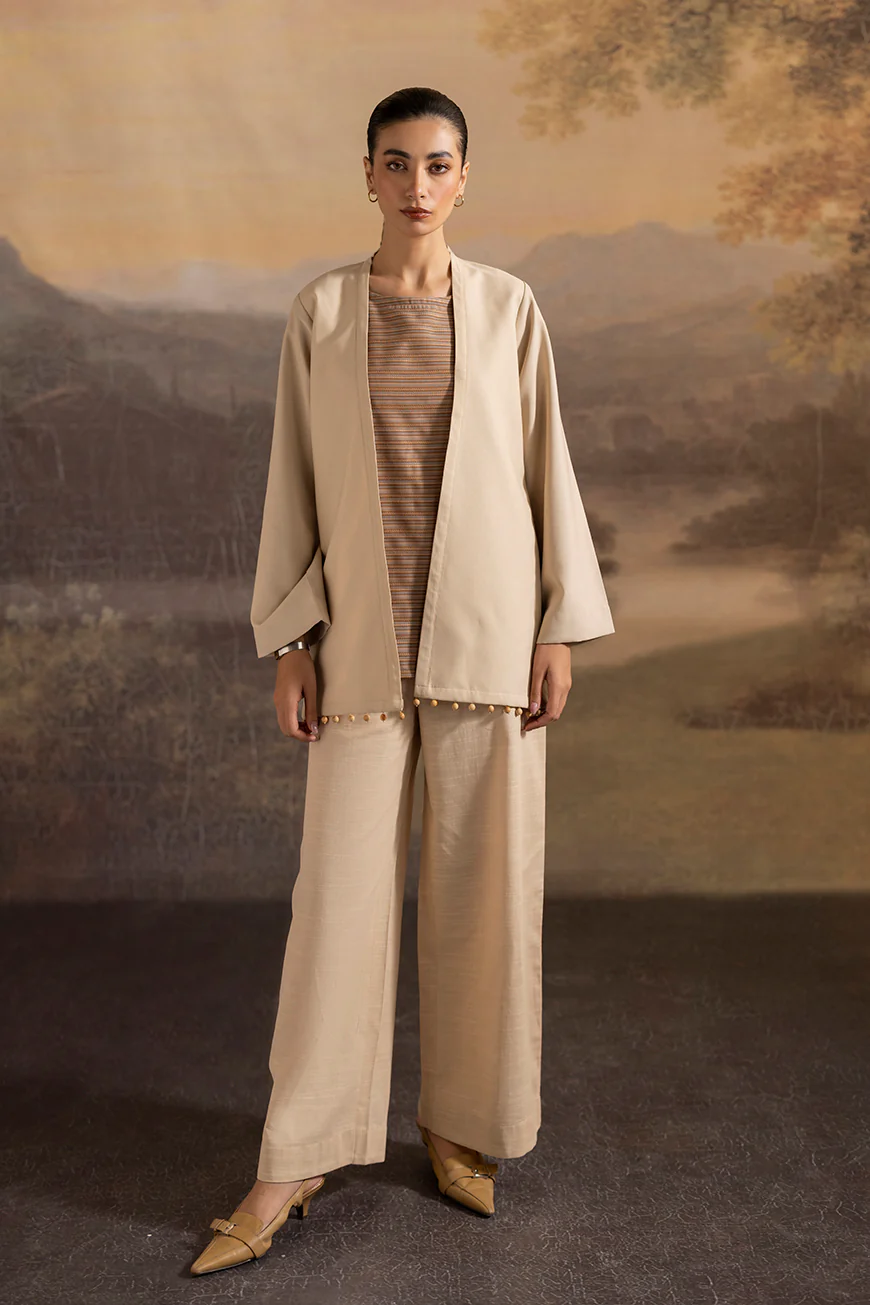 Lyla Light Brown Plain Winter Fabric