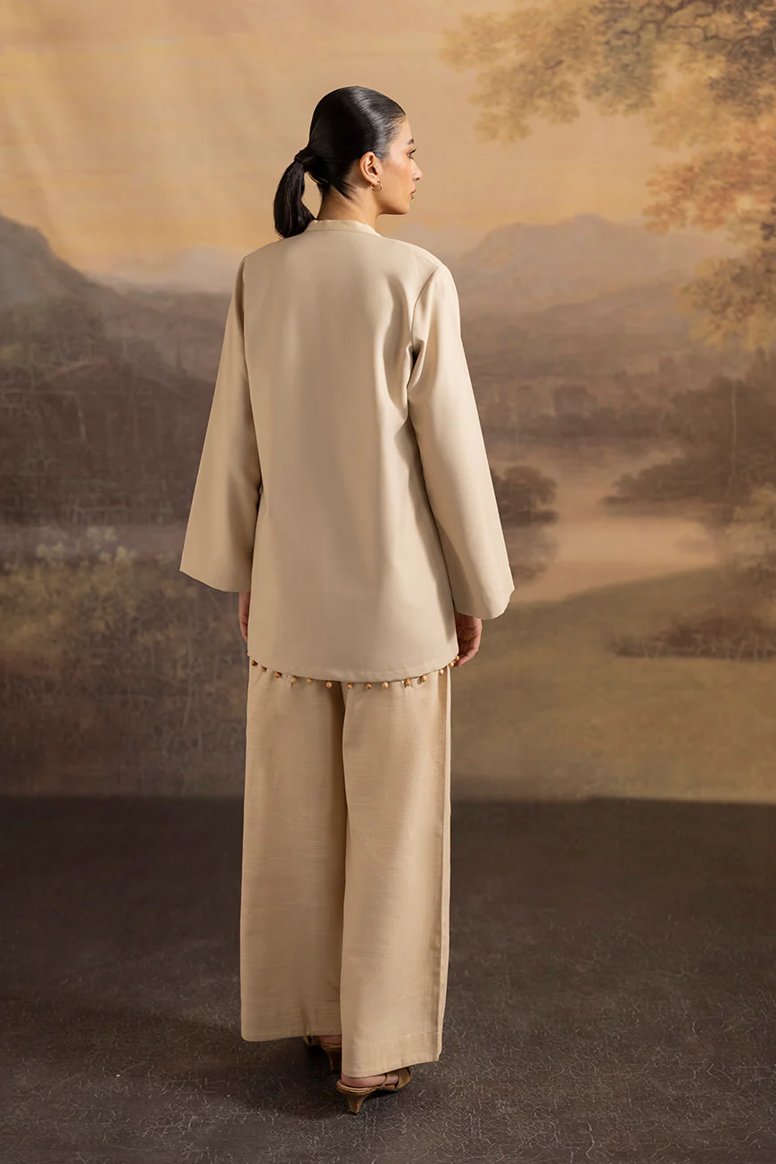 Lyla Light Brown Plain Winter Fabric - Image 4
