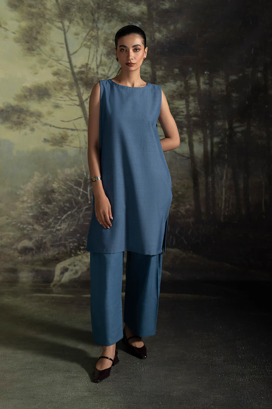 Lyla Mid Blue Winter Unstitched Fabric for Women