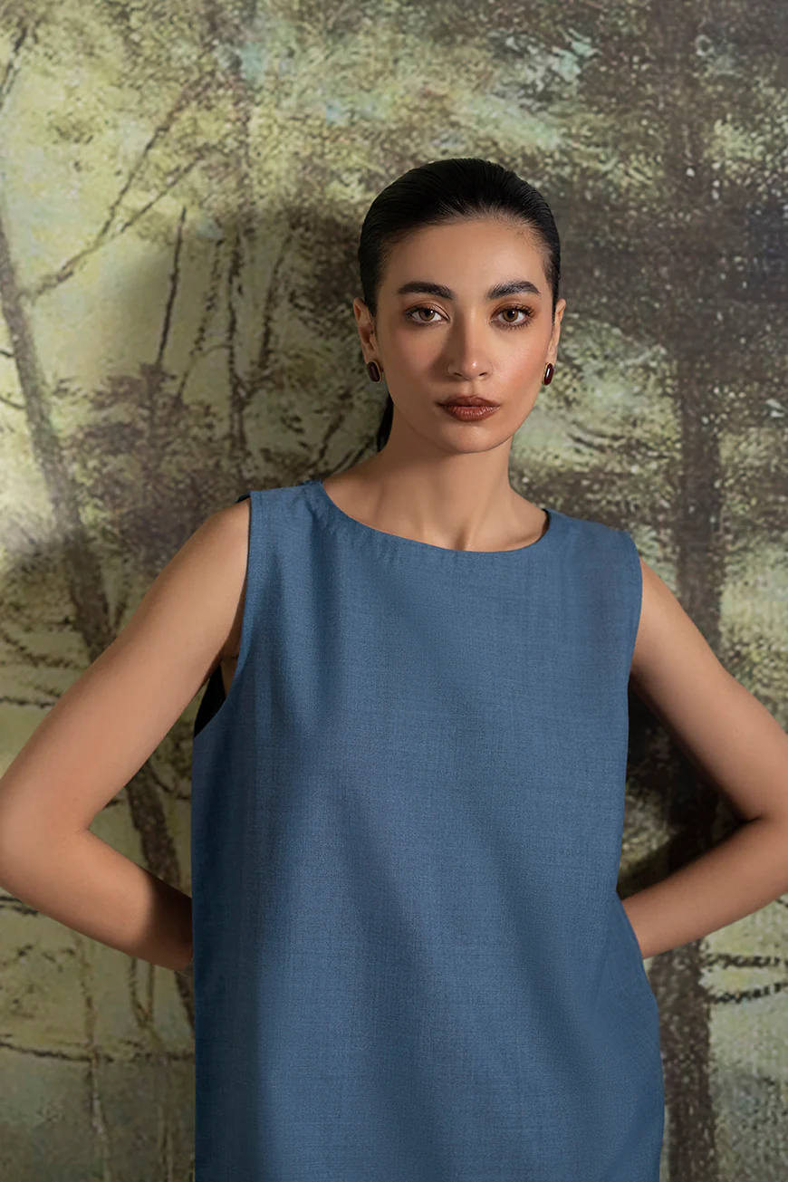Lyla Mid Blue Winter Unstitched Fabric for Women - Image 2