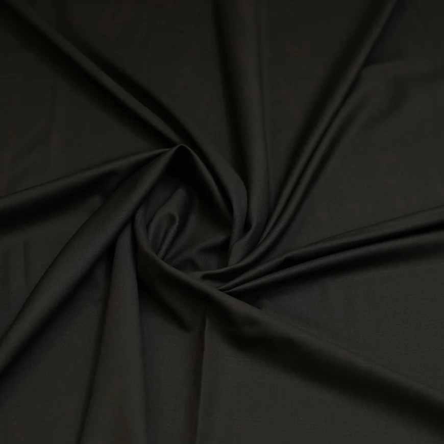 Chocolate Brown Glen Plaid Wool Blend, Tropical Exclusive Suiting Fabric - Image 3