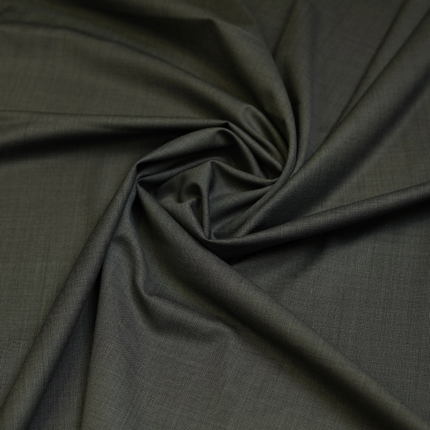 Grey Bird Eye Textured Wool Blend, Tropical Exclusive Suiting Fabric - Image 3