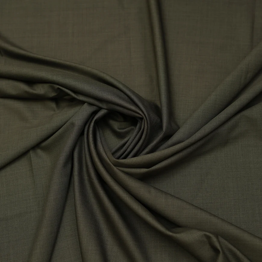 Brown Plain Wool Blend, Tropical Exclusive Suiting Fabric - Image 3