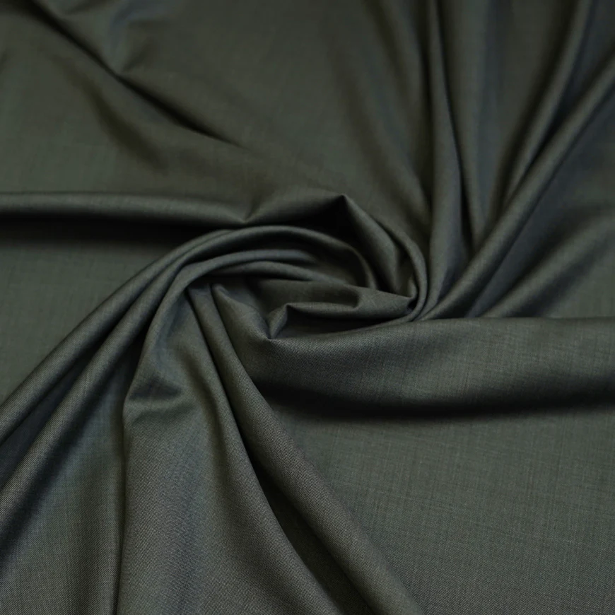 Grey Plain Wool Blend, Tropical Exclusive Suiting Fabric - Image 3