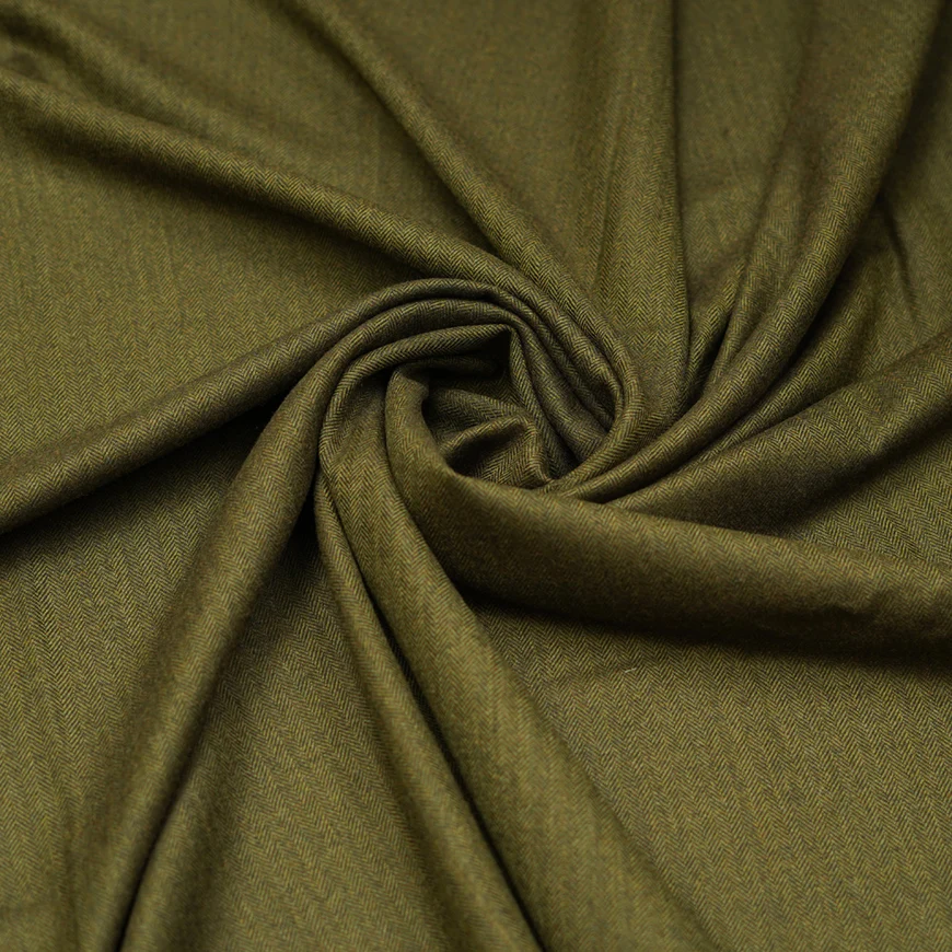 Cedar Herringbone Worsted Tweed Jacketing Fabric - Image 3