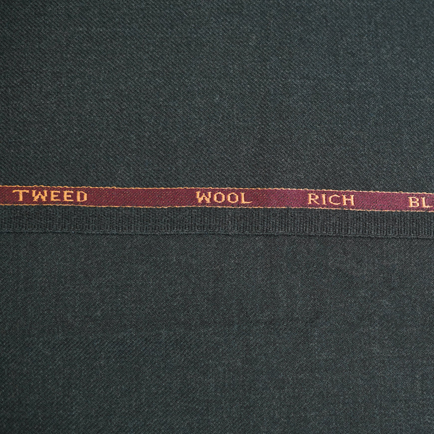 Charcoal Grey Plain Worsted Tweed Jacketing Fabric - Image 2