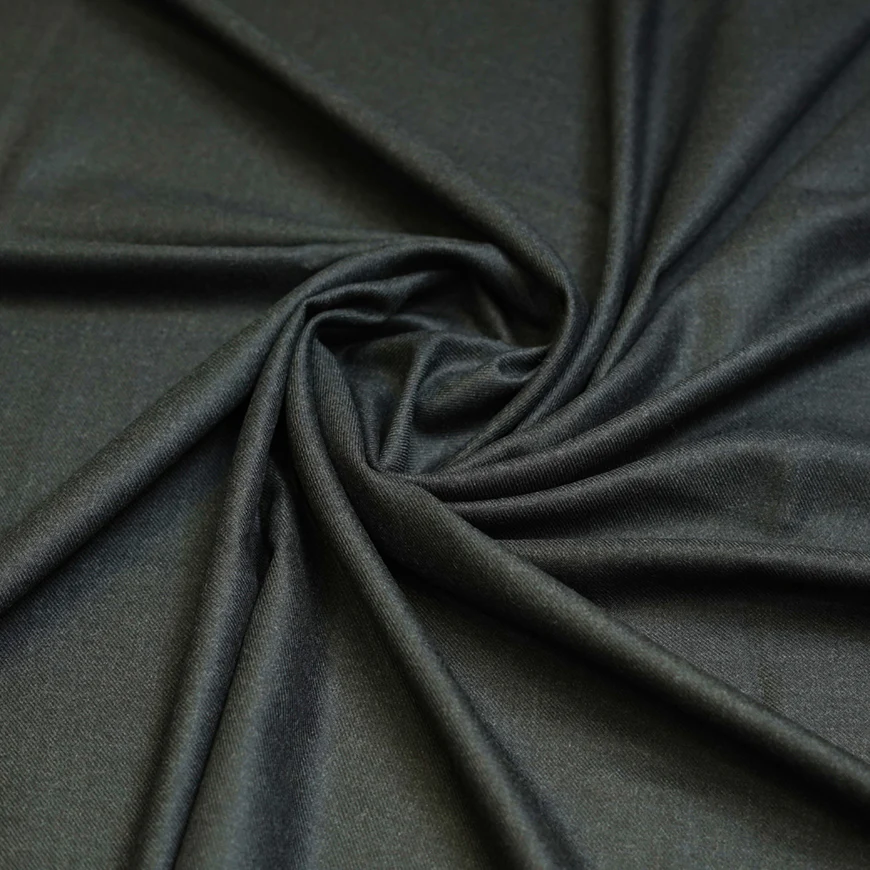 Charcoal Grey Plain Worsted Tweed Jacketing Fabric - Image 3
