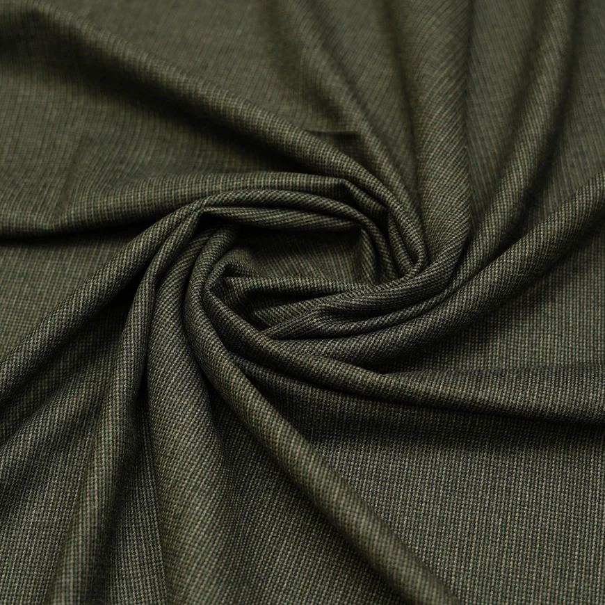 Grey Checks Worsted Tweed Jacketing Fabric - Image 3