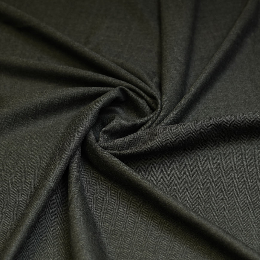 Grey Textured Worsted Tweed Jacketing Fabric - Image 3