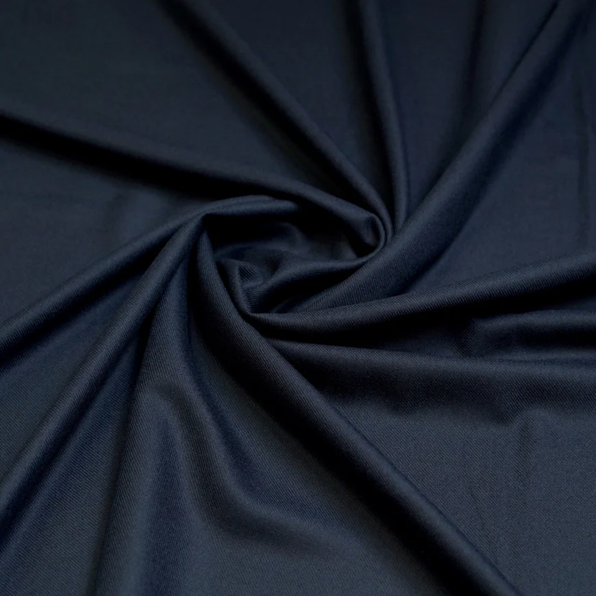 Navy Blue Plain Worsted Tweed Jacketing Fabric - Image 3