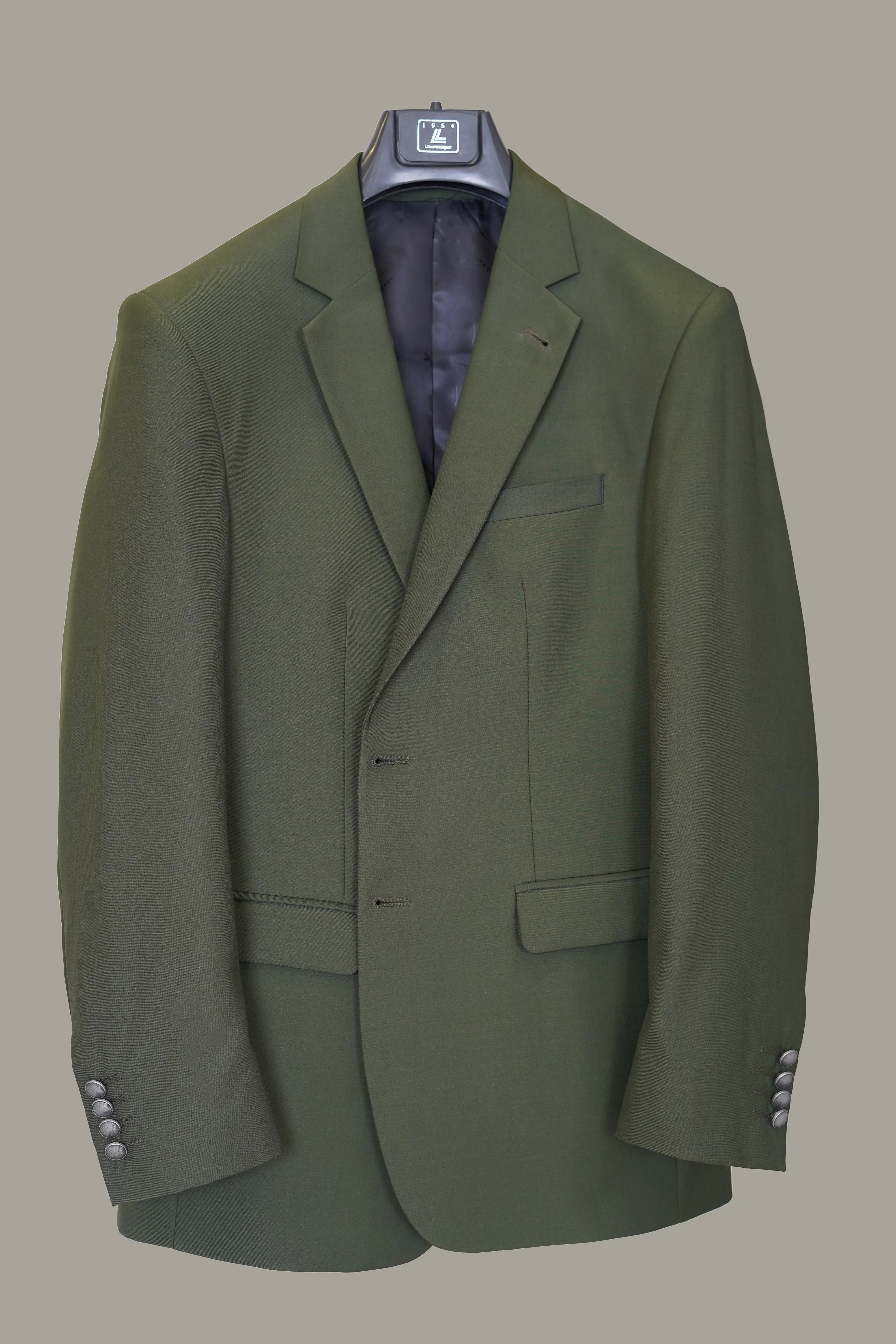 Foam green Plain Wool Blend Classic Blazer