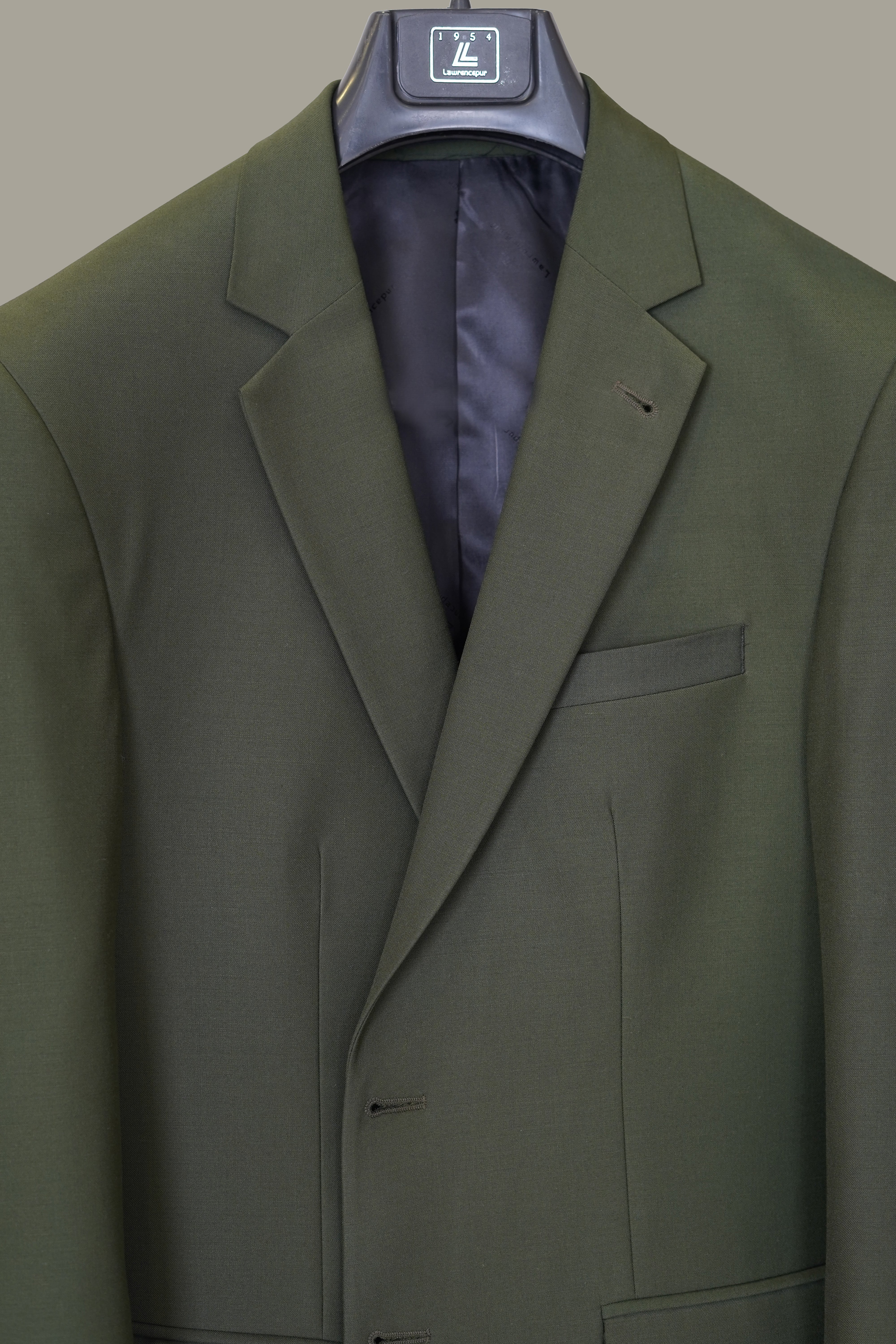 Foam green Plain Wool Blend Classic Blazer - Image 2
