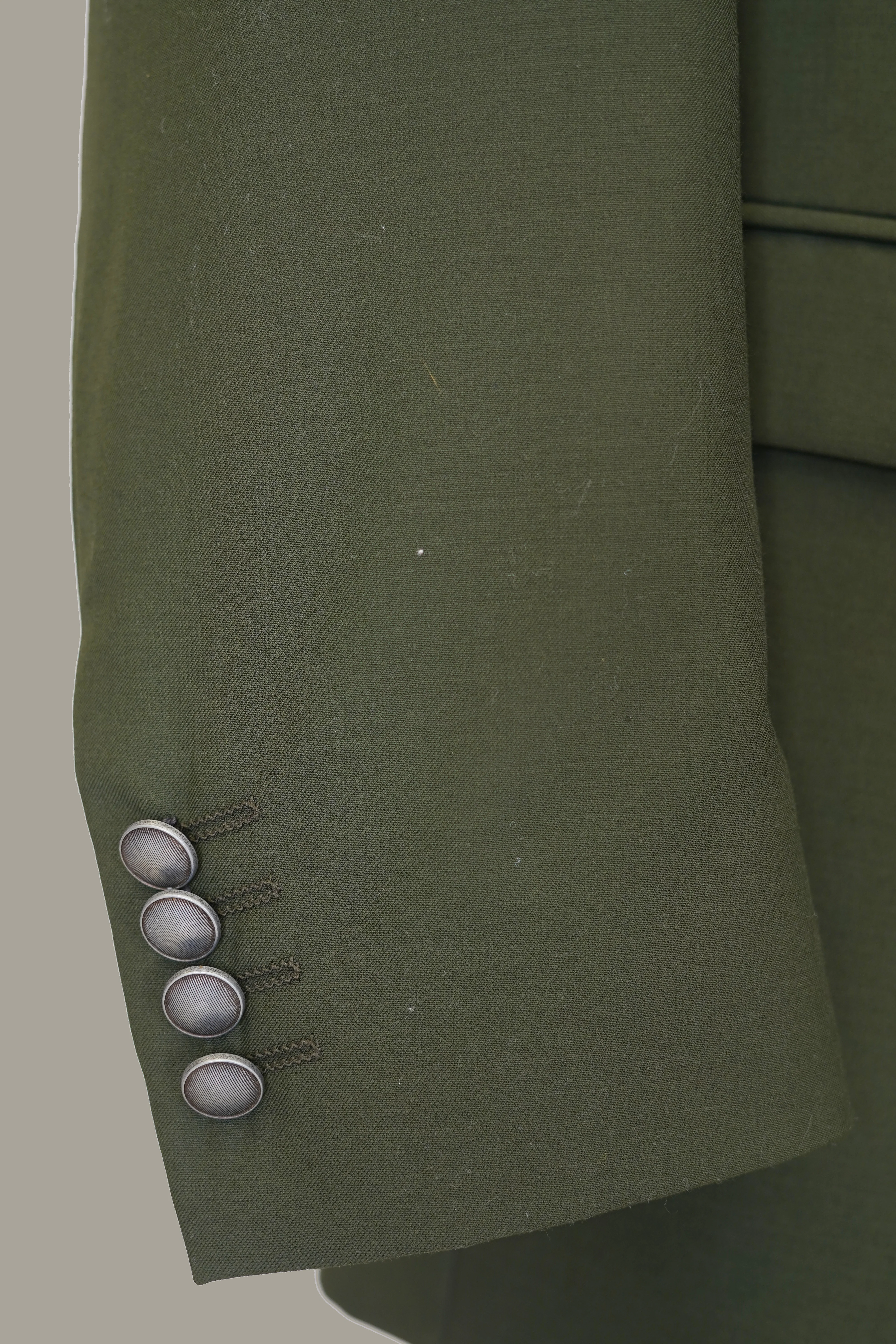 Foam green Plain Wool Blend Classic Blazer - Image 3