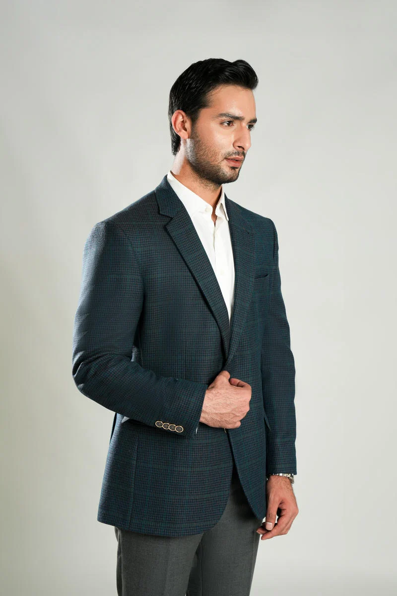 Blue Checks  Worsted Tweed Classic Blazer