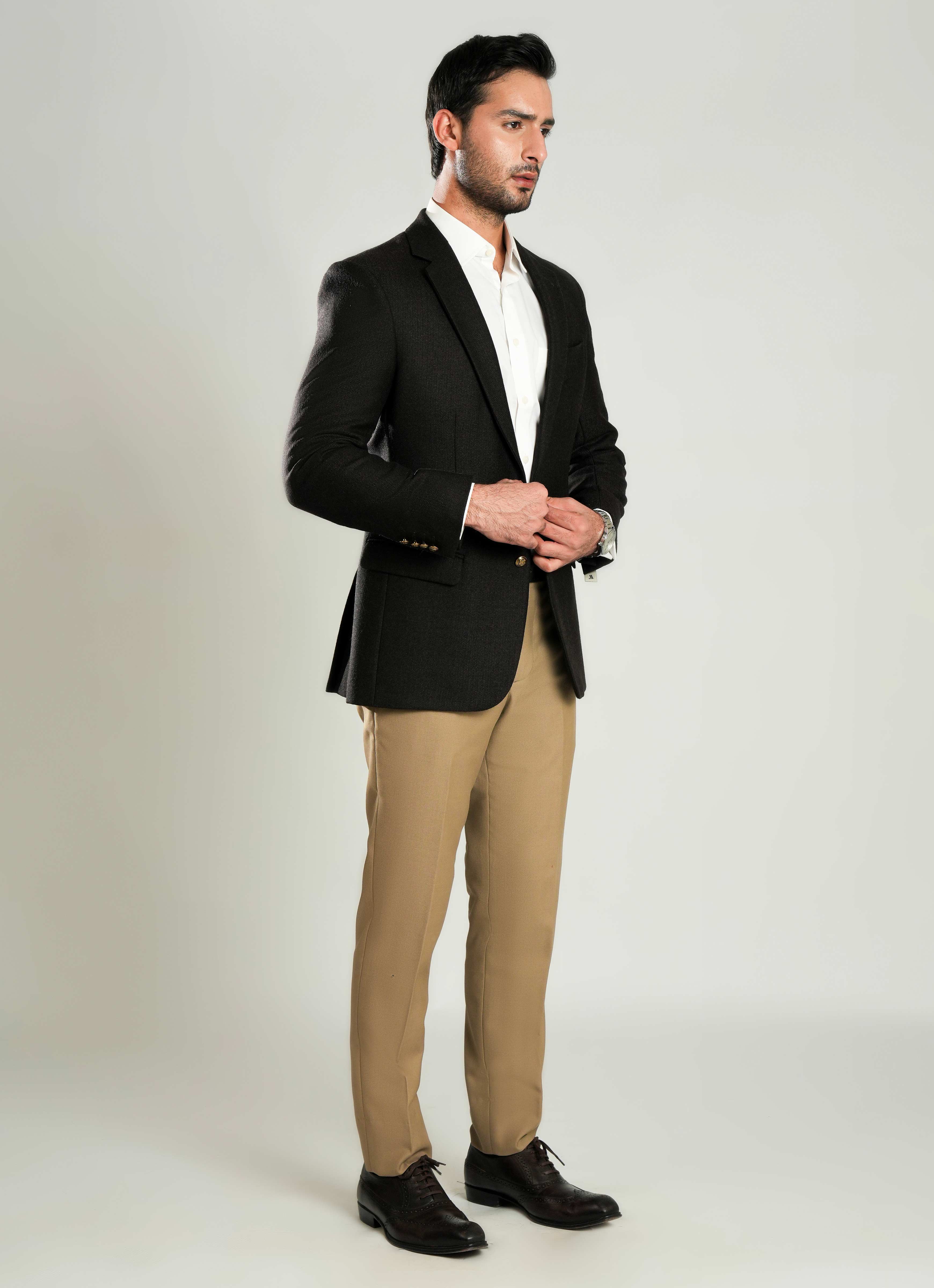 Self Stripes Worsted Tweed Classic Blazer - Image 3