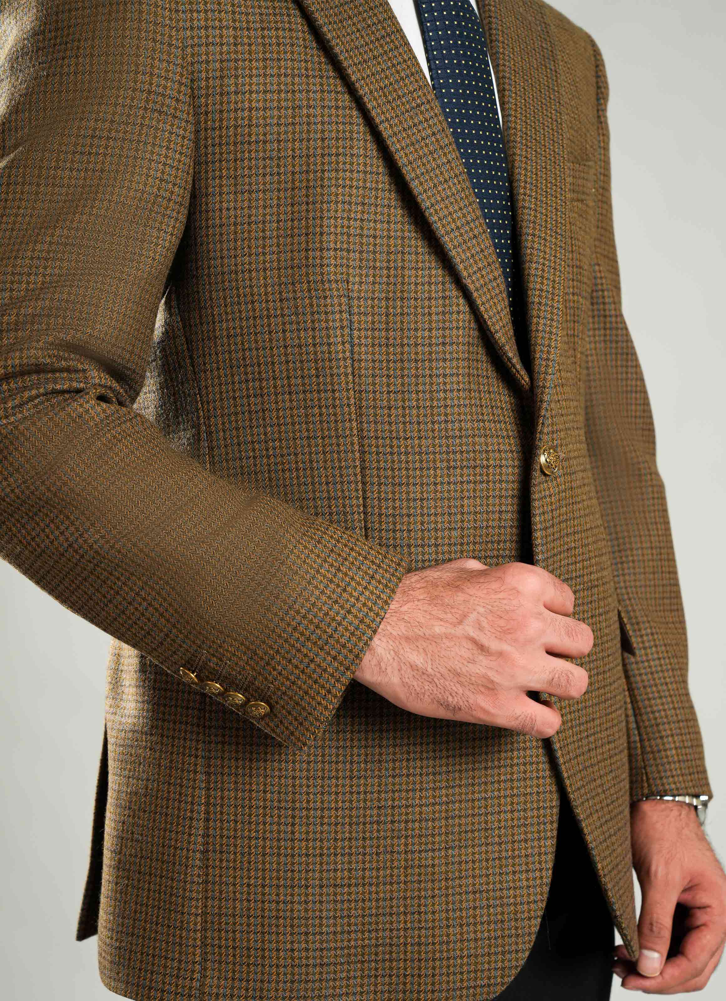 Multi Checks Worsted Tweed Classic Blazer - Image 3