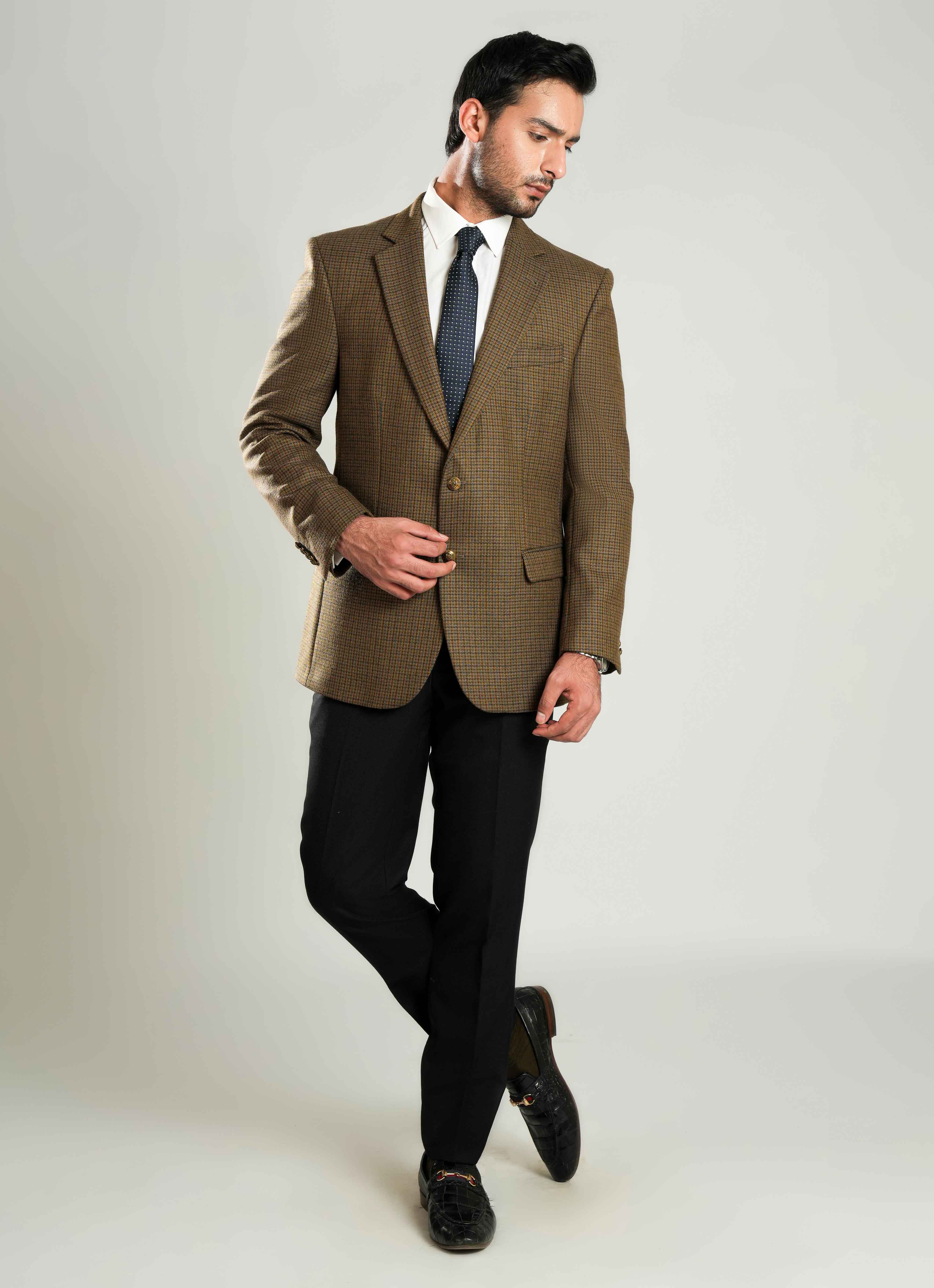 Multi Checks Worsted Tweed Classic Blazer - Image 4