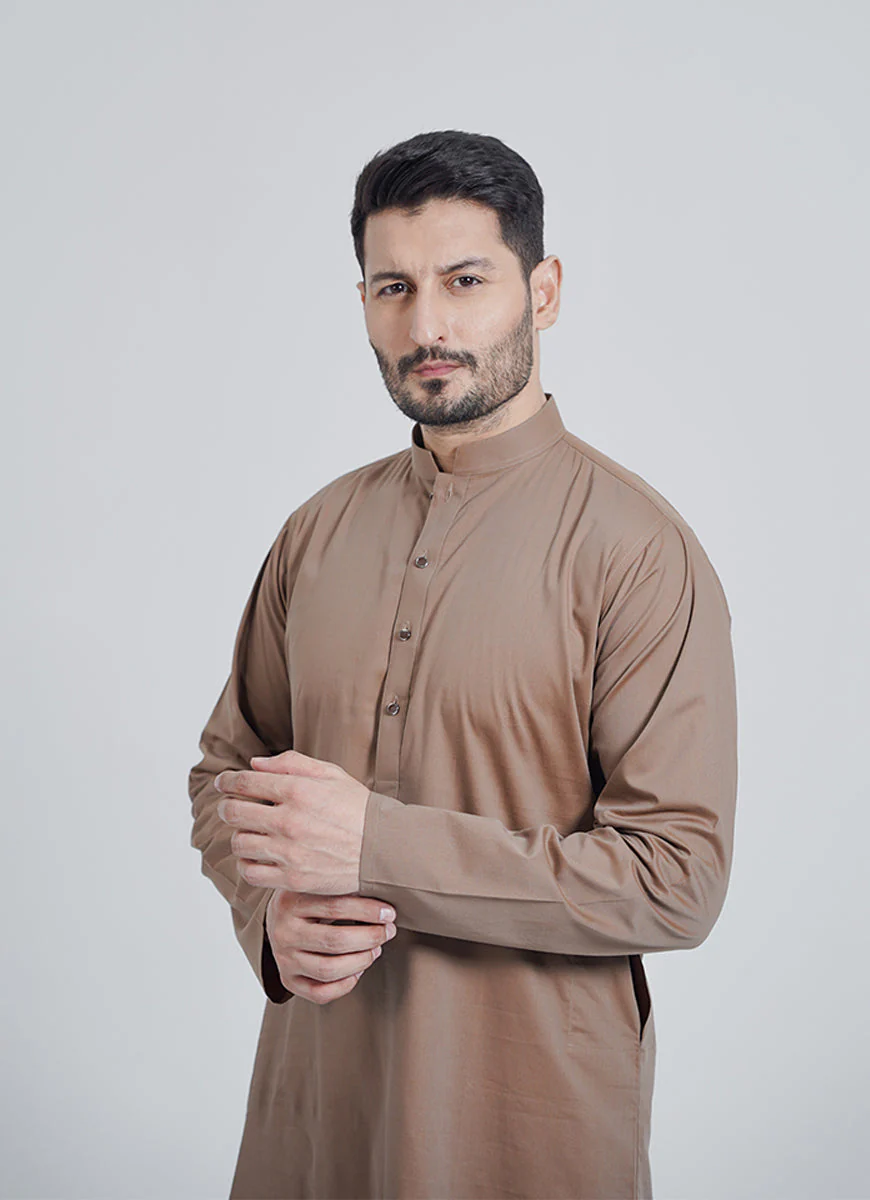 Kurta - Sensation Pima Cotton Burnished Gold Melange - Image 5