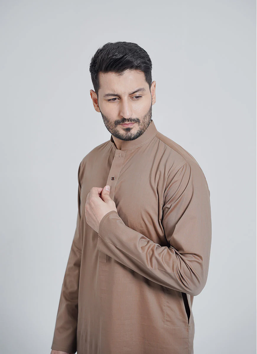 Kurta - Sensation Pima Cotton Burnished Gold Melange - Image 6