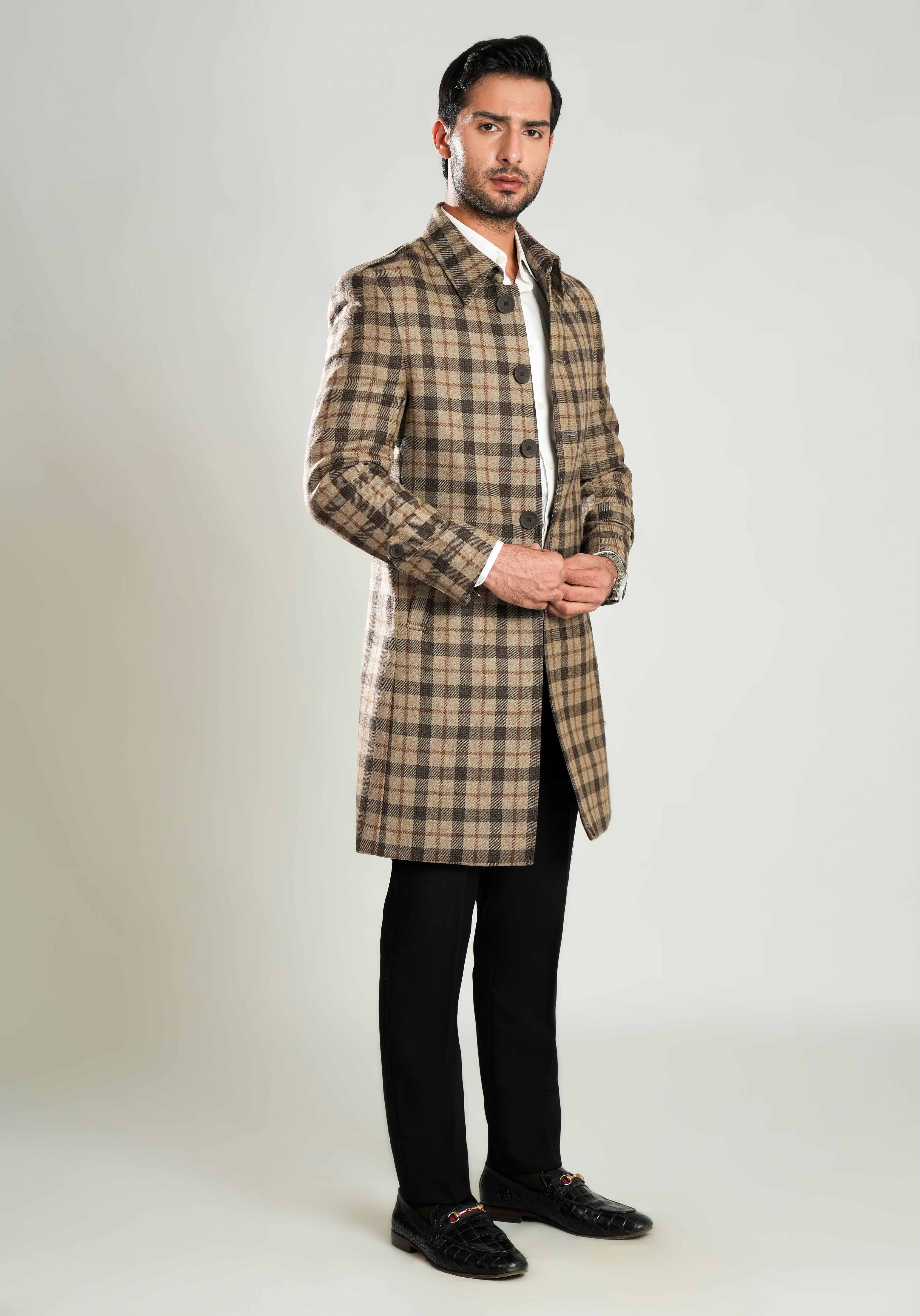 Wool-Rich Worsted Tweed Long Coat - Image 3