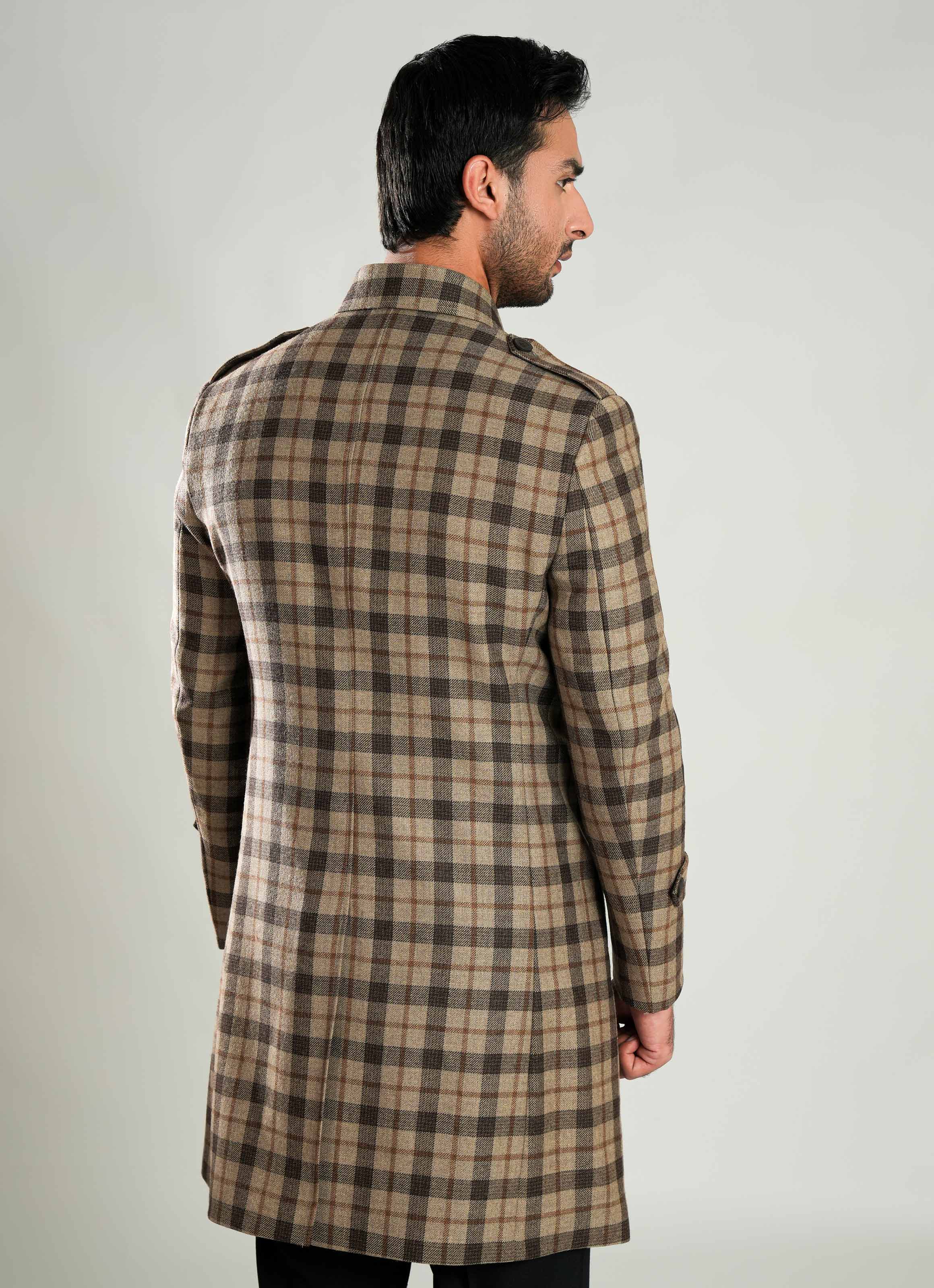 Wool-Rich Worsted Tweed Long Coat - Image 4