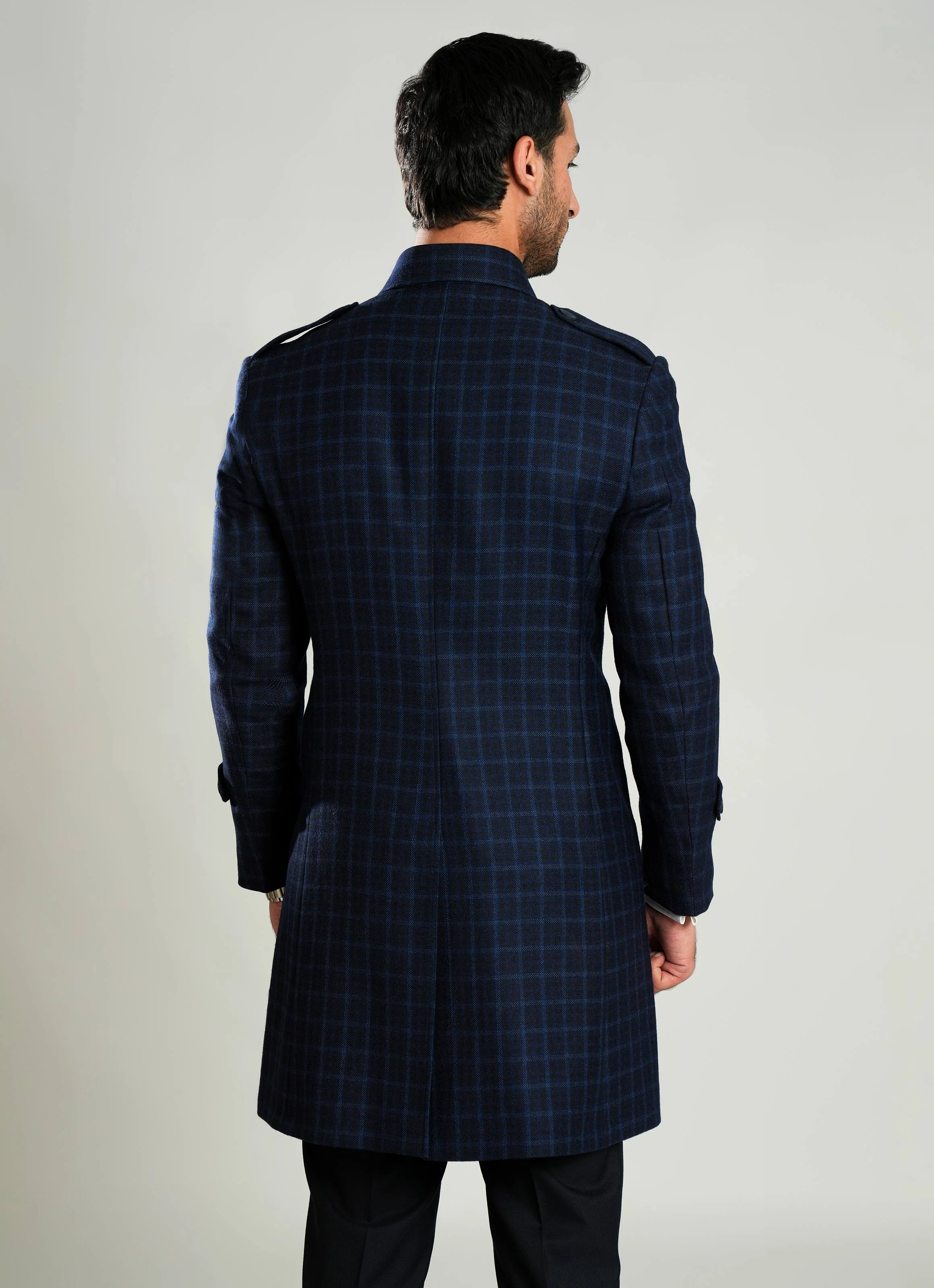 Wool-Rich Worsted Tweed Long Coat - Image 4