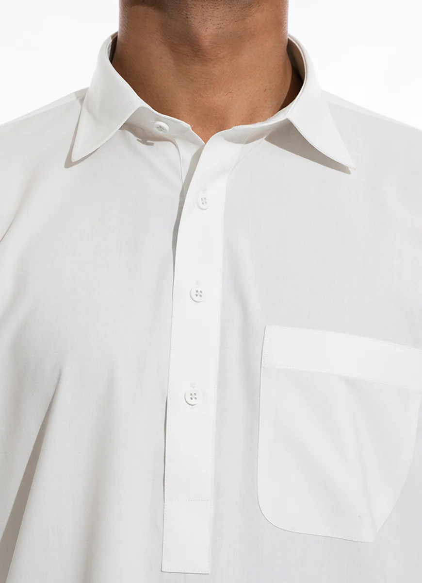 Plain-Off White, Poly Viscose, Kashghar Winter Shalwar Kameez - Image 3