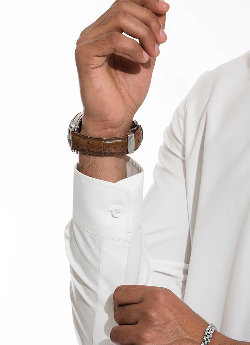 Plain-Off White, Poly Viscose, Kashghar Winter Shalwar Kameez - Image 4