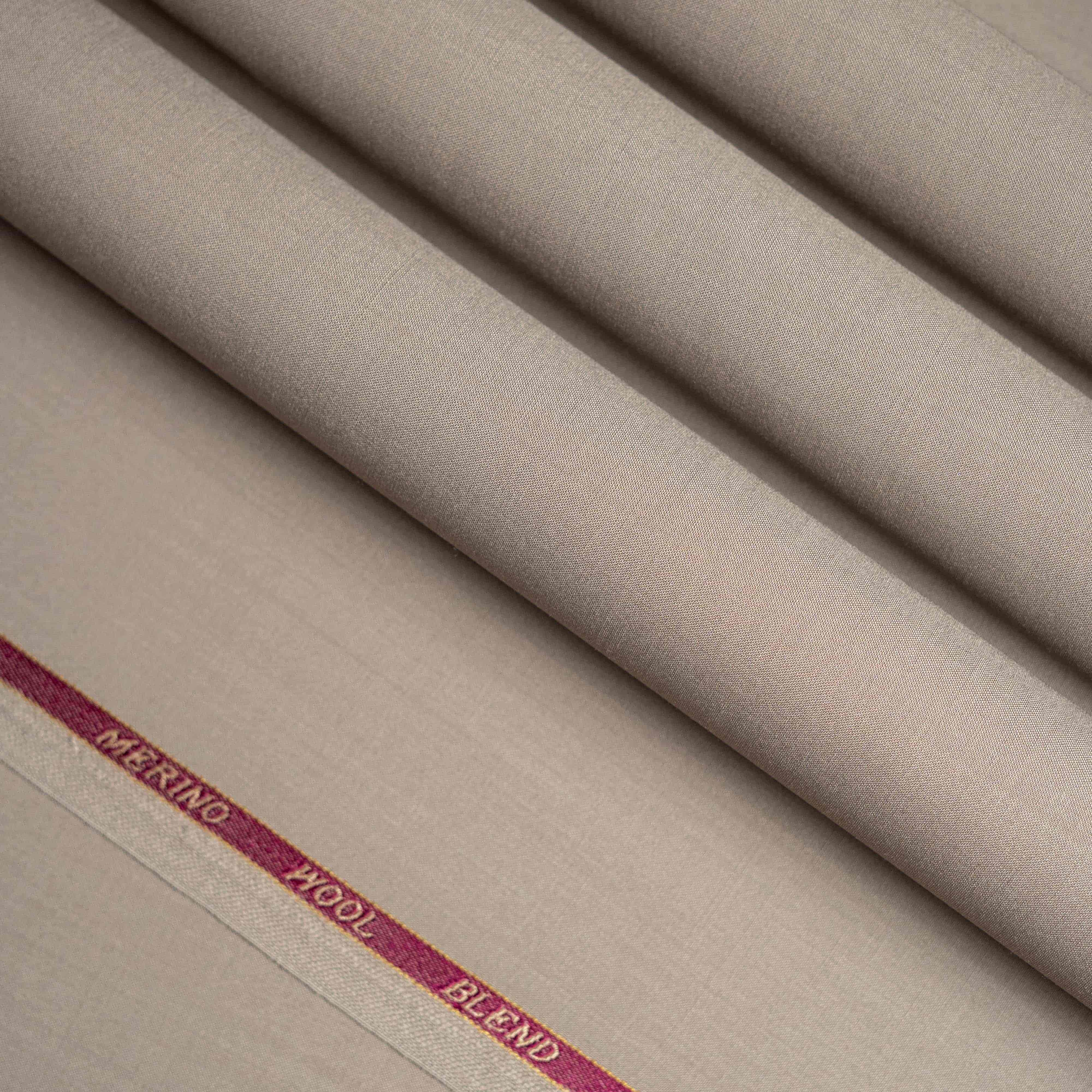 Plain Tortilla Brown Featherlite Suiting Fabric - Image 3