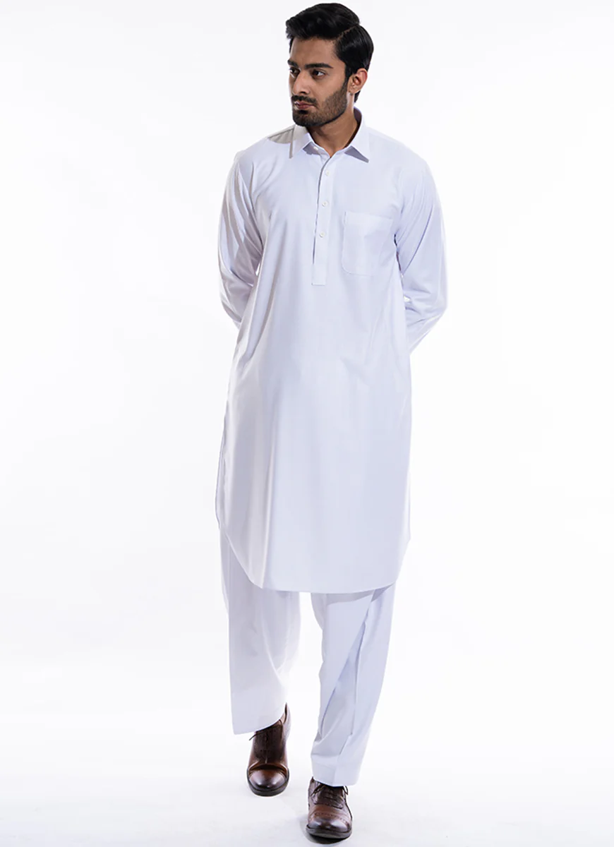 Shalwar Kameez - Salaar Prime White Solid