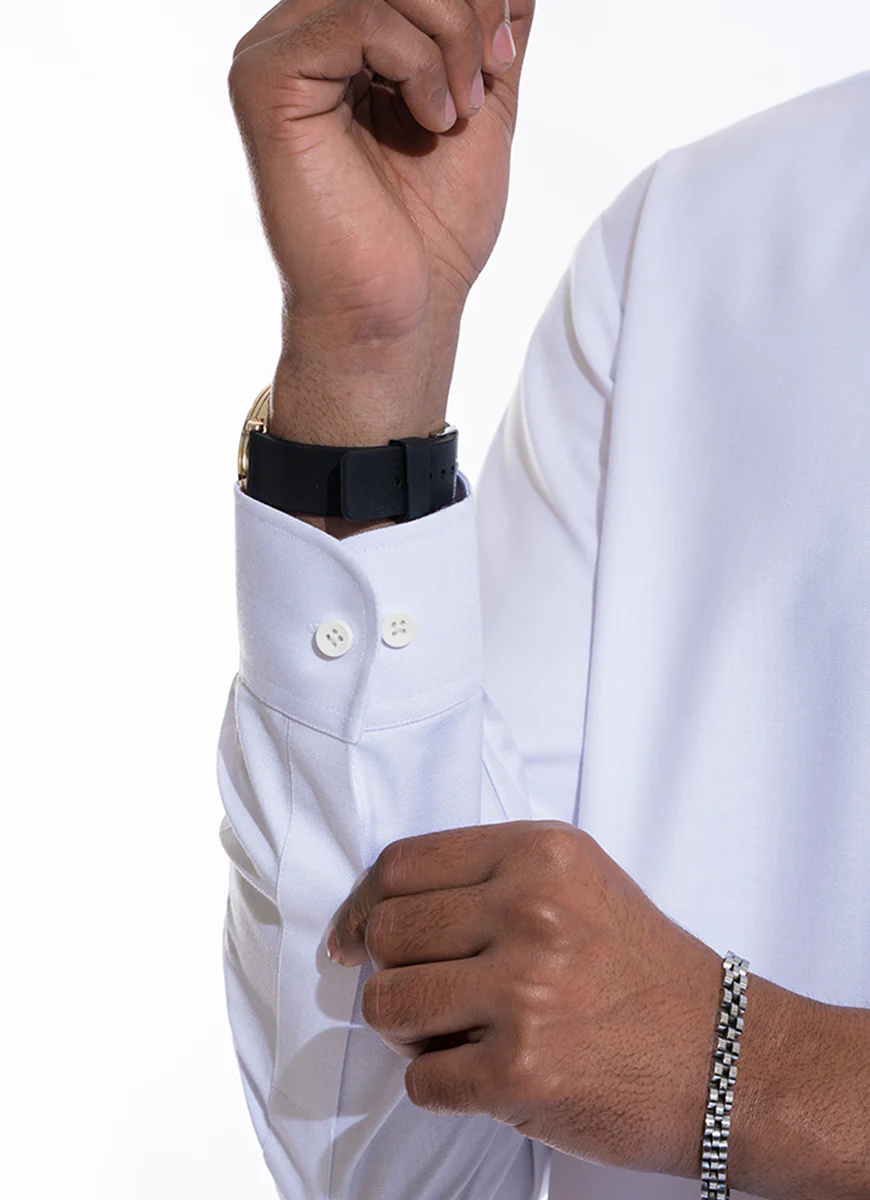 Shalwar Kameez - Salaar Prime White Solid - Image 4