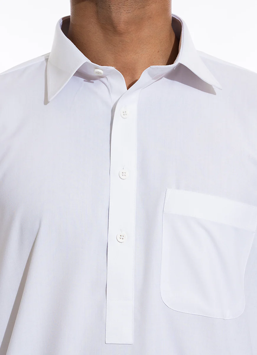 Plain White Poly Viscose, Kashghar Winter Shalwar Kameez - Image 2