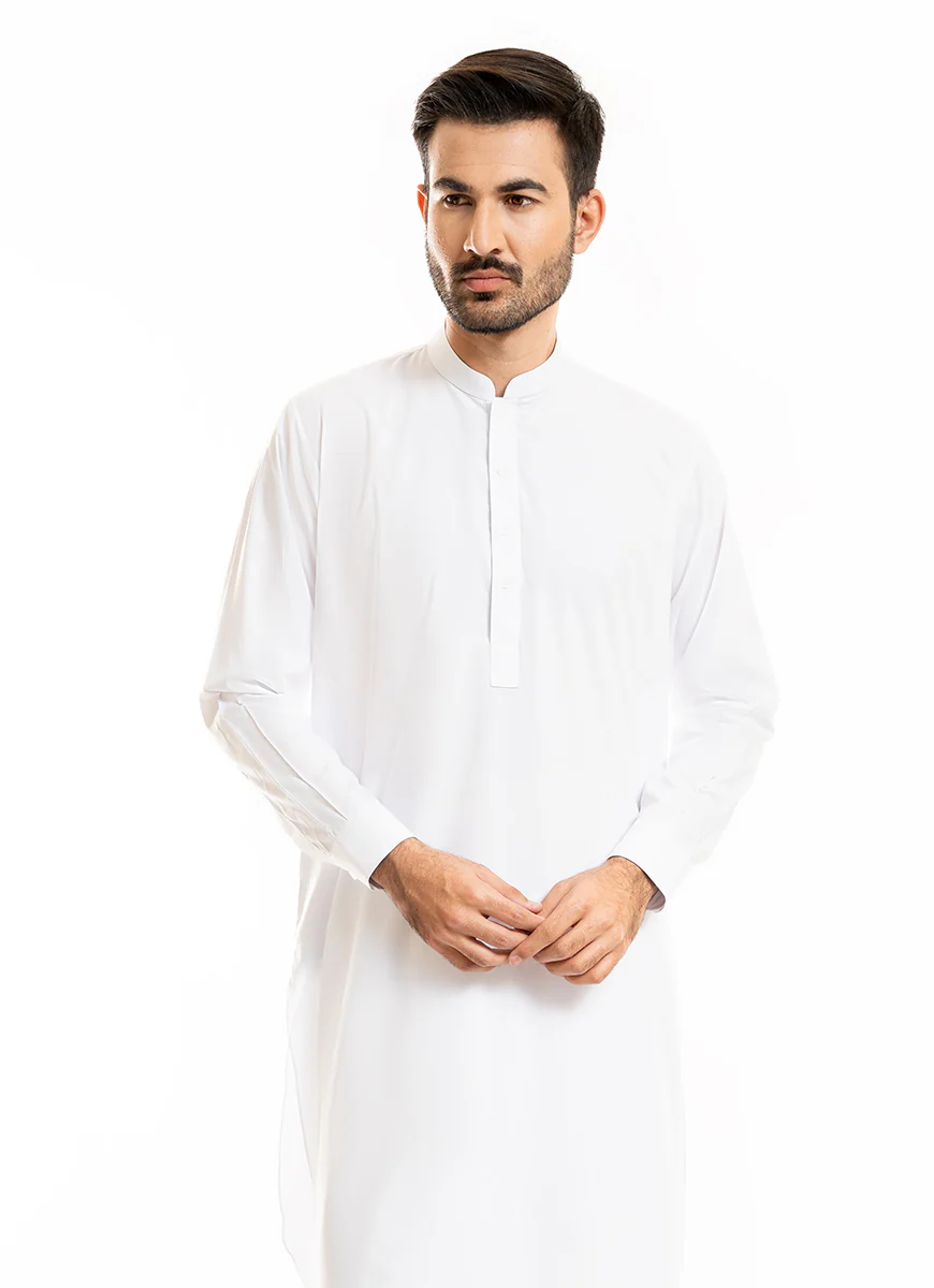 White Plain Delta Wash N Wear Shalwar Kameez Suit - Image 10