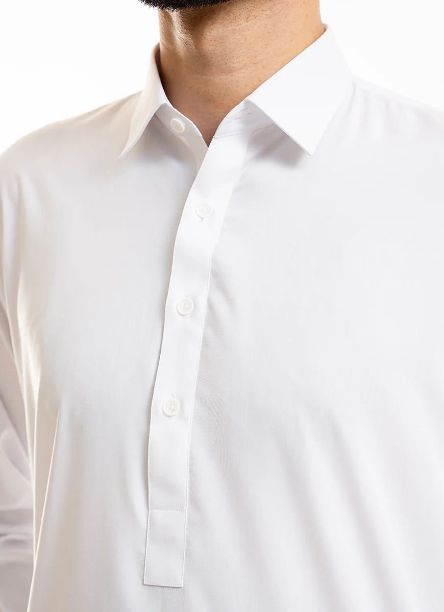 White Plain Delta Wash N Wear Shalwar Kameez Suit - Image 7