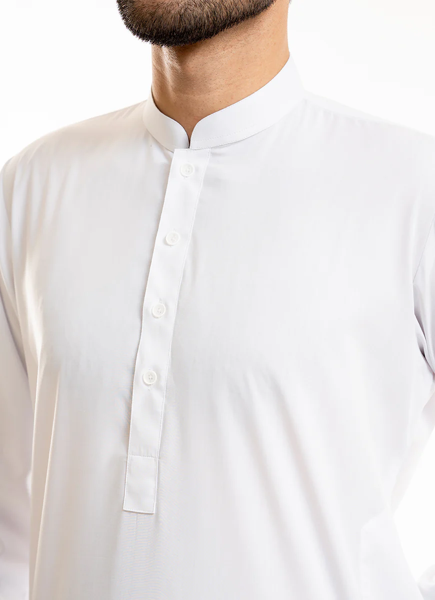 White Plain Delta Wash N Wear Shalwar Kameez Suit - Image 9
