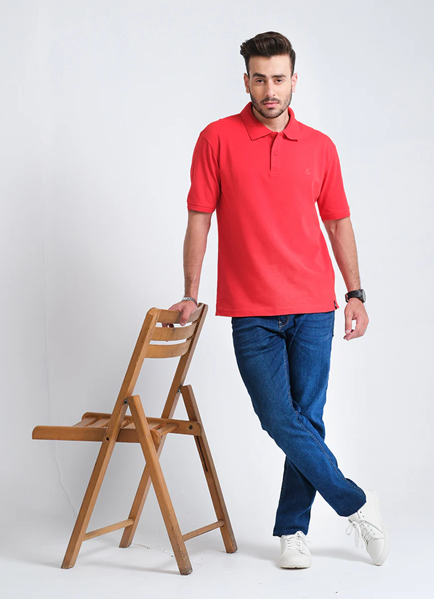 Polo Shirt - Red Design - Image 3