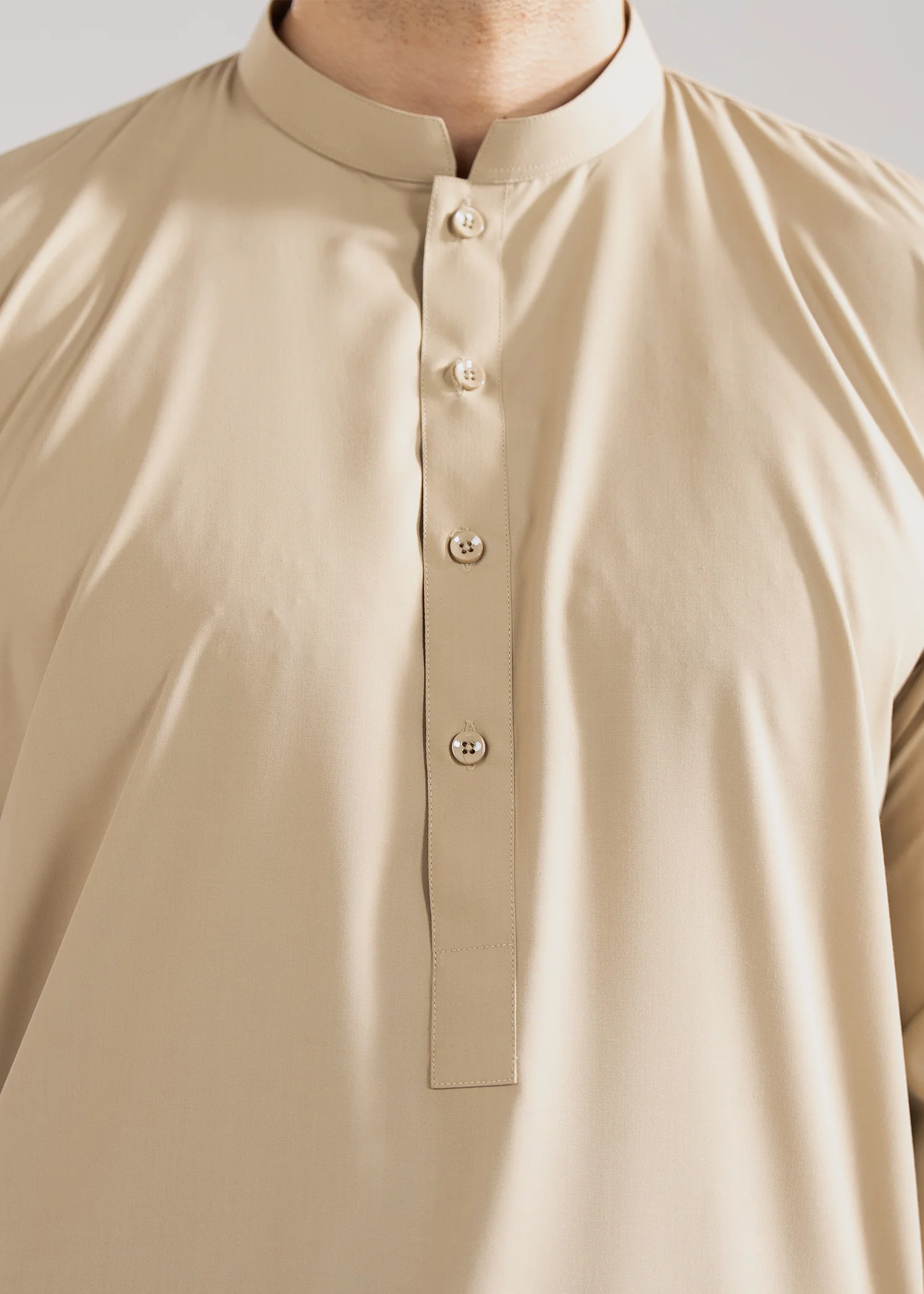 Shalwar Kameez - Cool Breeze Light Brown Plain - Image 2