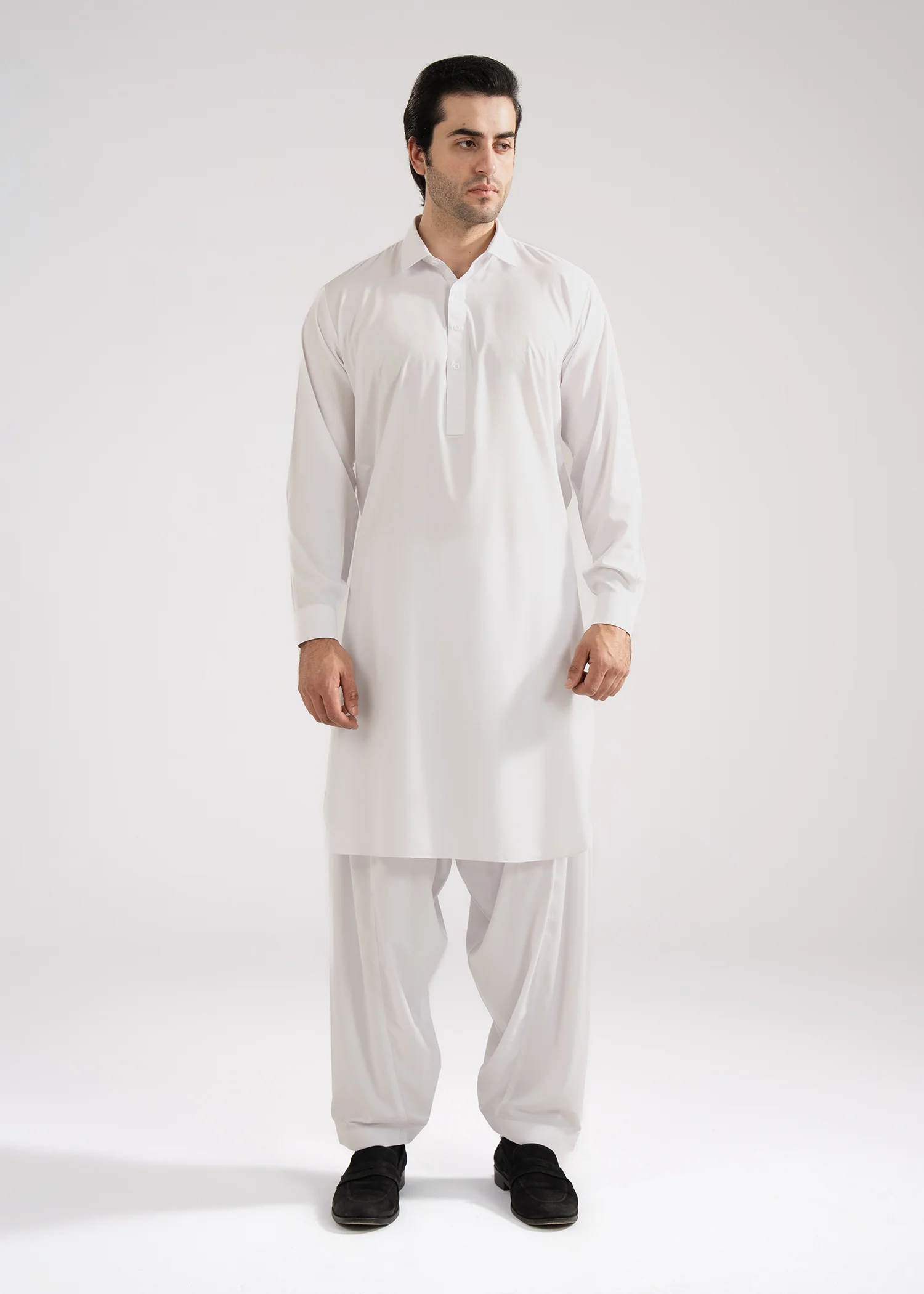 Shalwar Kameez - Cool Breeze White Plain