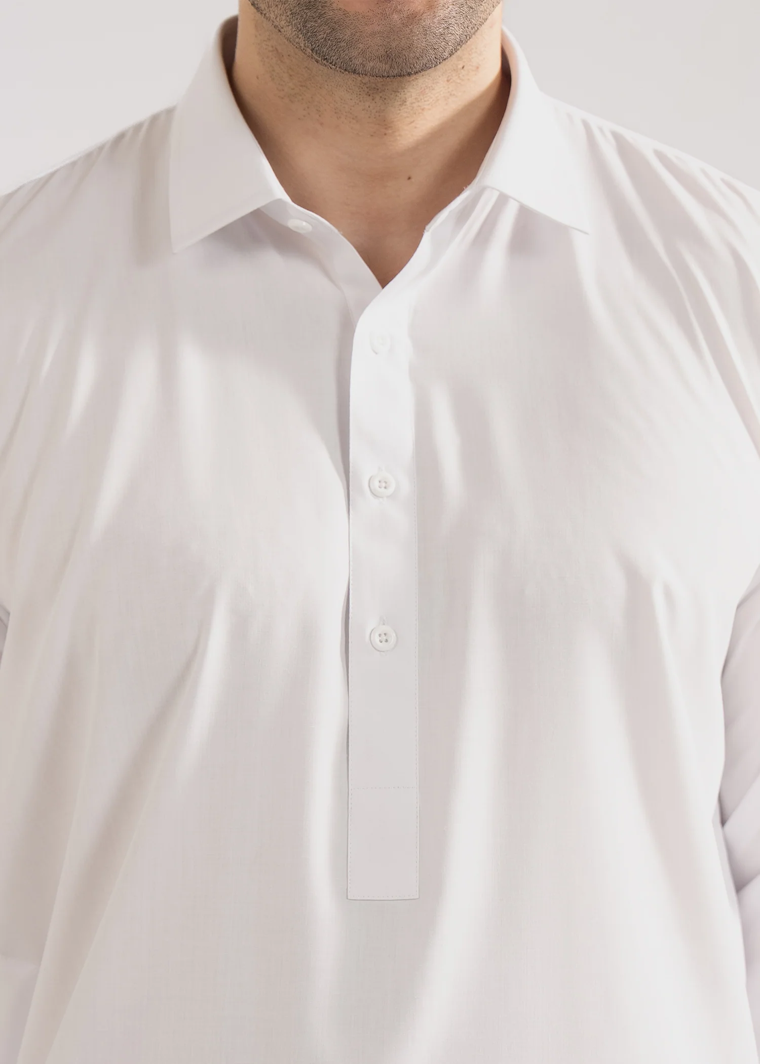 Shalwar Kameez - Cool Breeze White Plain - Image 2