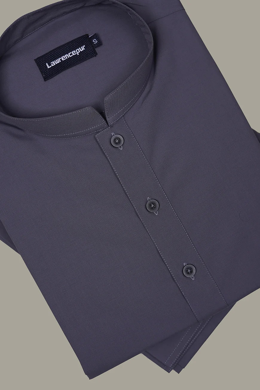 Grey Plain Delta Wash N Wear Shalwar Kameez - Image 6